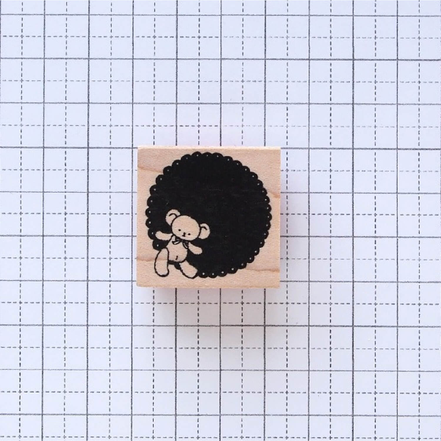 Happy Seed Rubber Stamp - Bear Frame