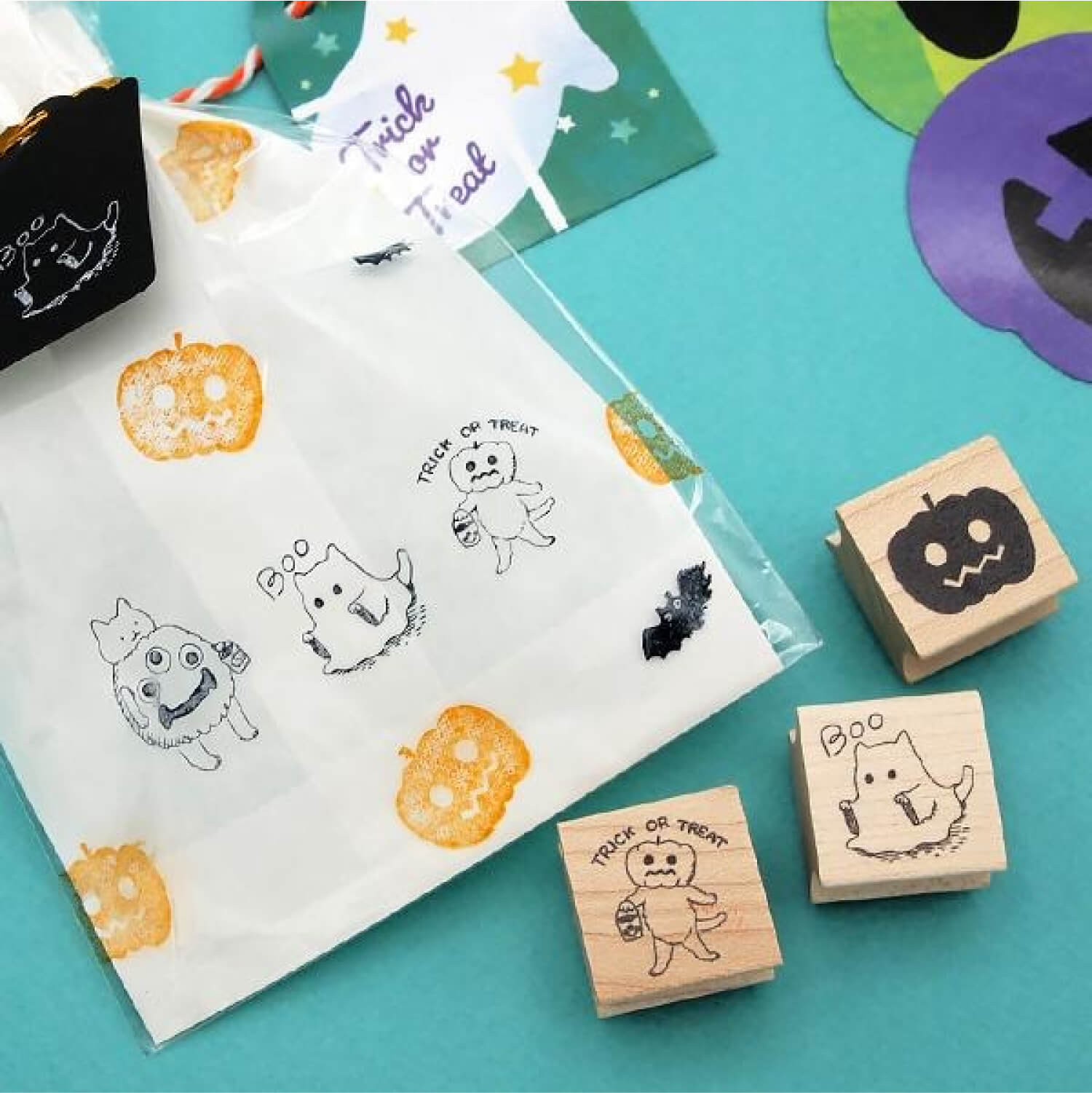 Happy Seed Rubber Stamp - Obake Cat