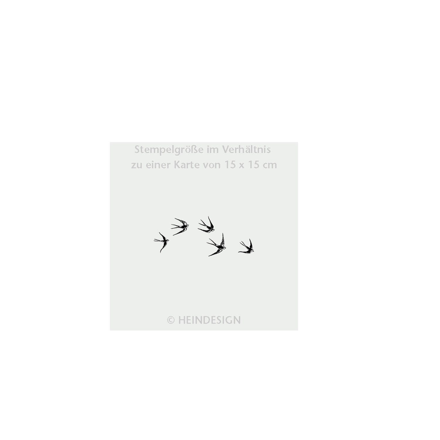 Heindesign Rubber Stamp – Five Swallows