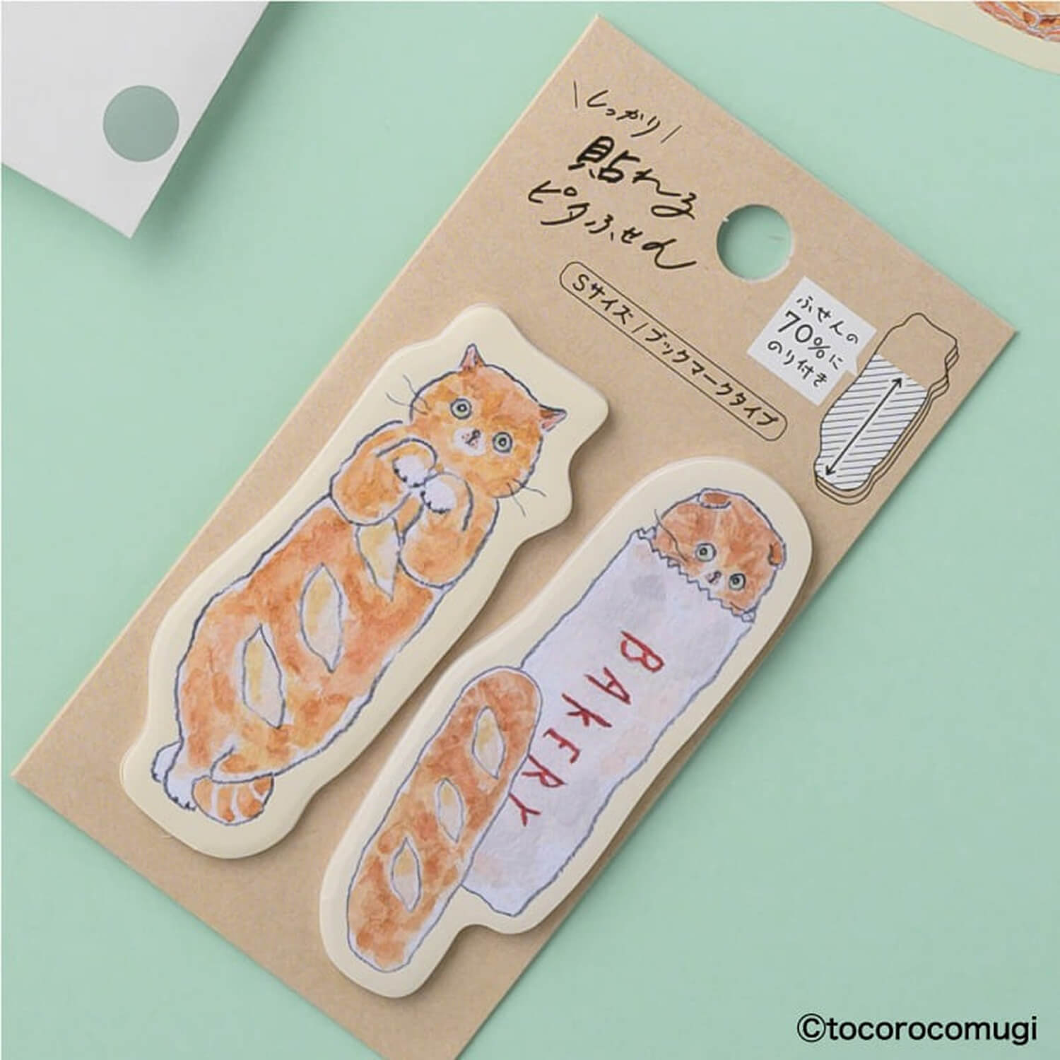 Hisago × Tocoro Comugi Bookmark Sticky Notes – Crispy Chewy Baguette Cat
