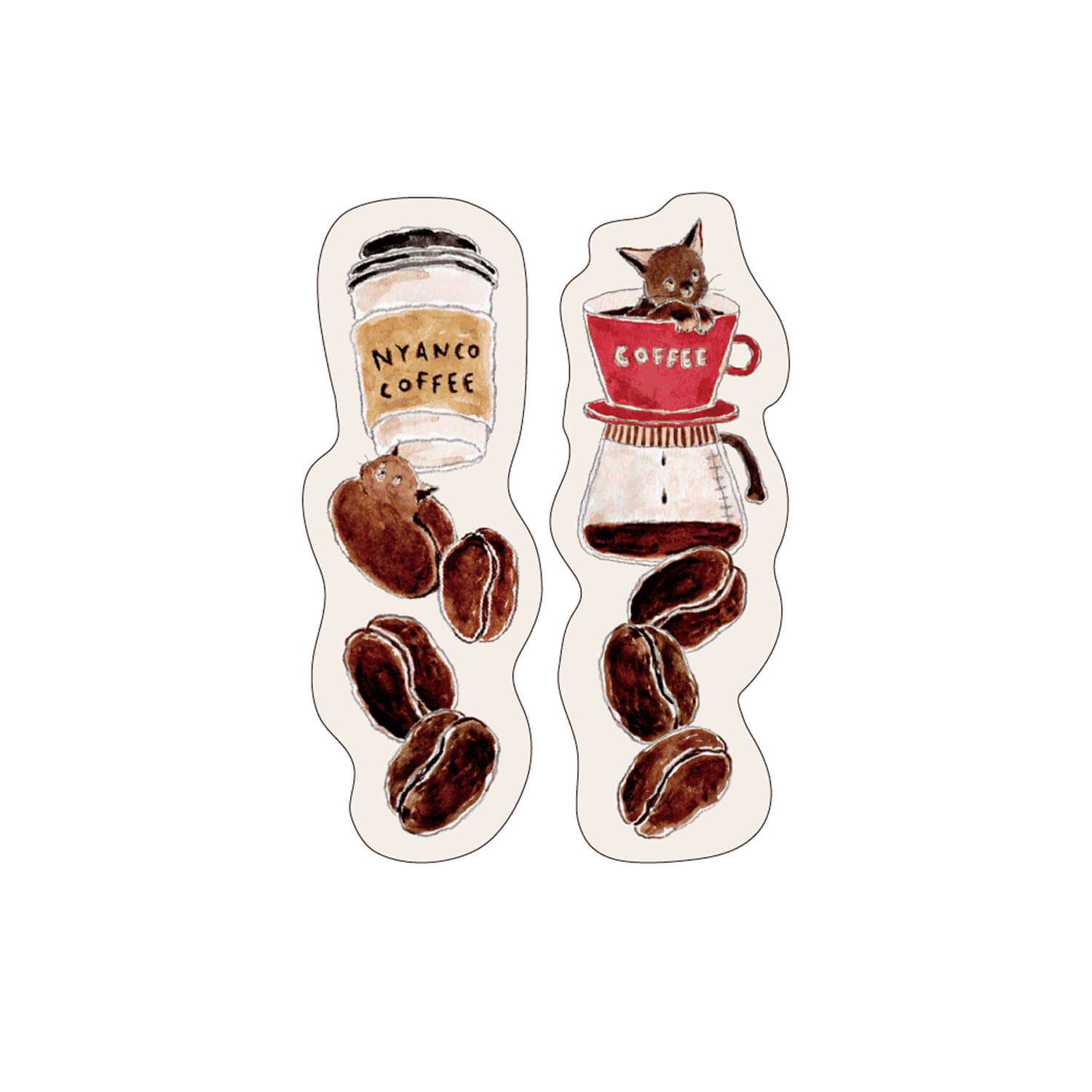 Hisago × Tocoro Comugi Sticky Notes – Coffee Bean Cat