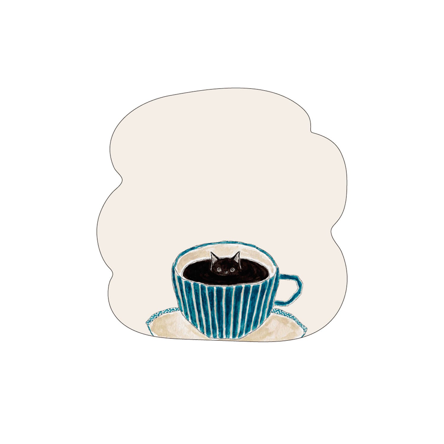 Hisago × Tocoro Comugi Sticky Notes – Coffee Cat Stare