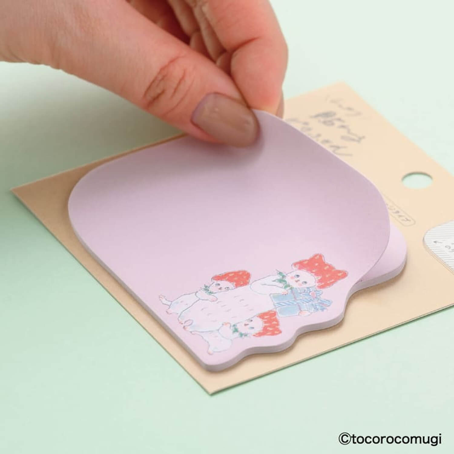 Hisago × Tocoro Comugi Sticky Notes – Strawberry Cat