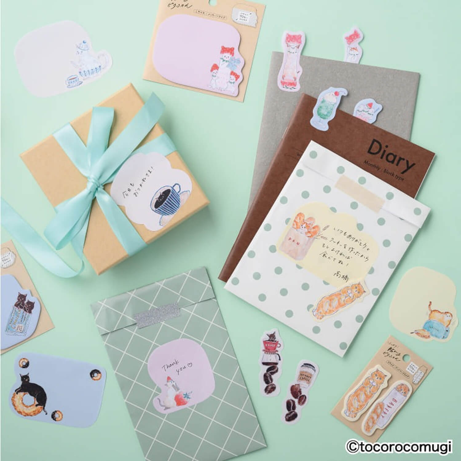 Hisago × Tocoro Comugi Sticky Notes – Strawberry Cat