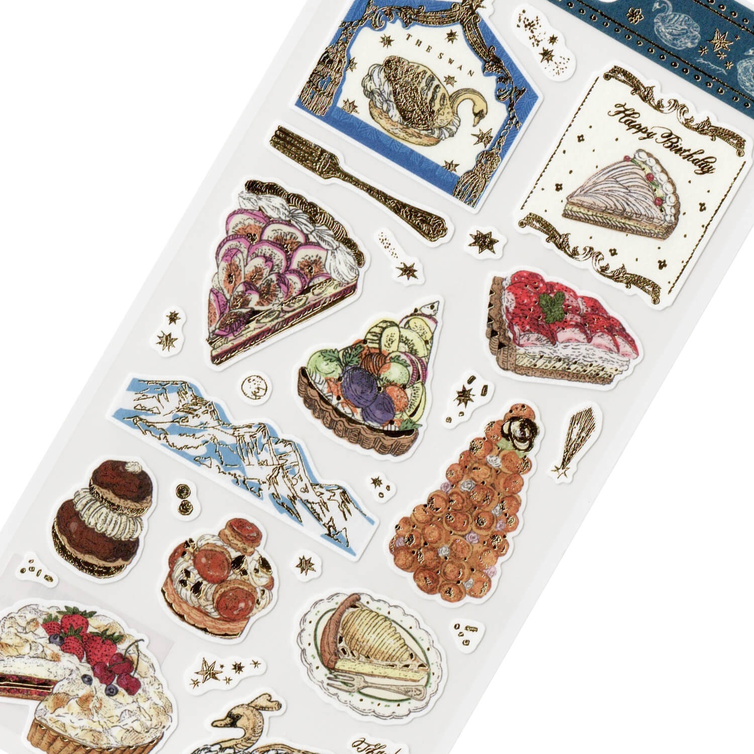 Inoue Aya Paper Sticker Sheet - Cream Puff and Fruit Tart