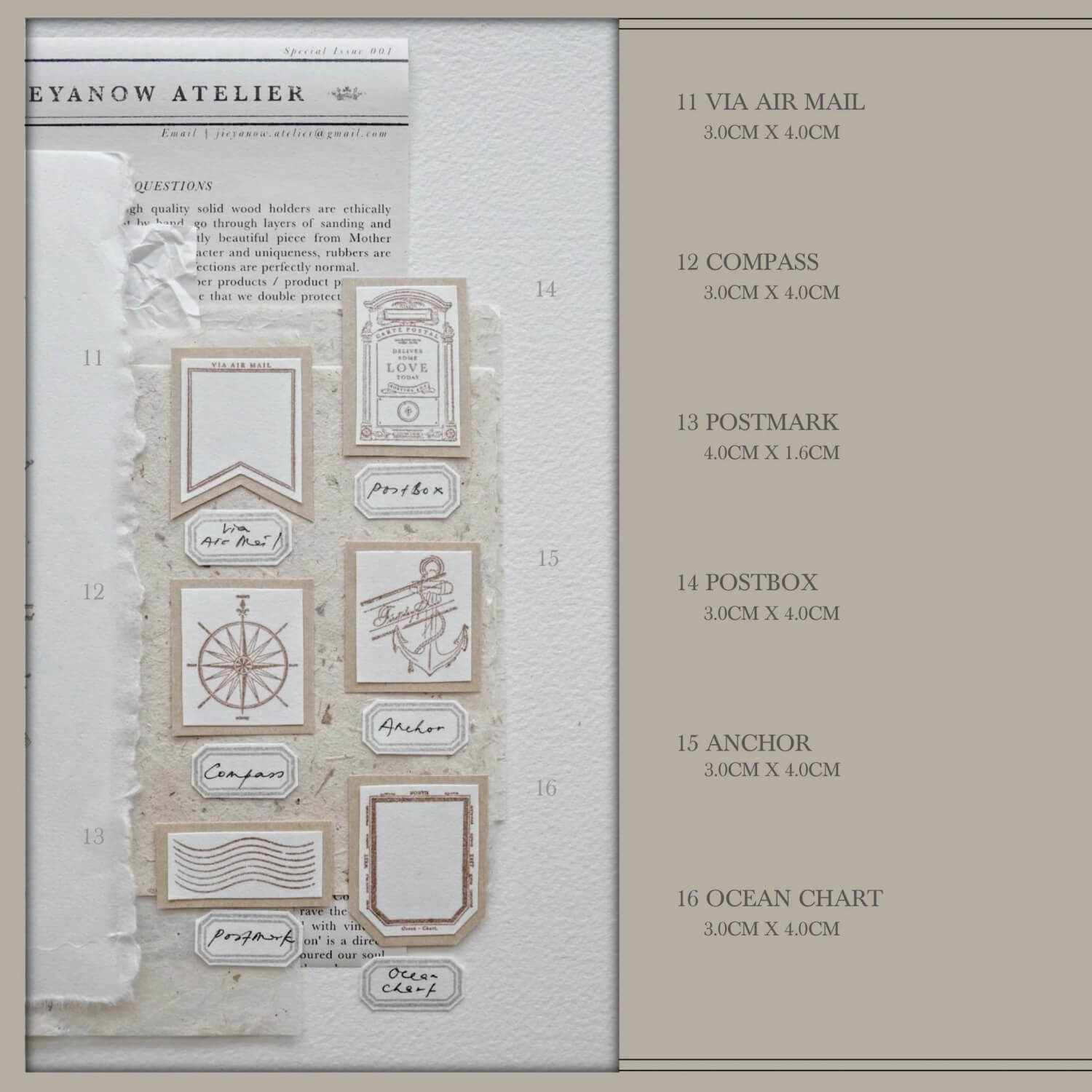 Jieyanow Atelier Bon Voyage! Rubber Stamp Collection