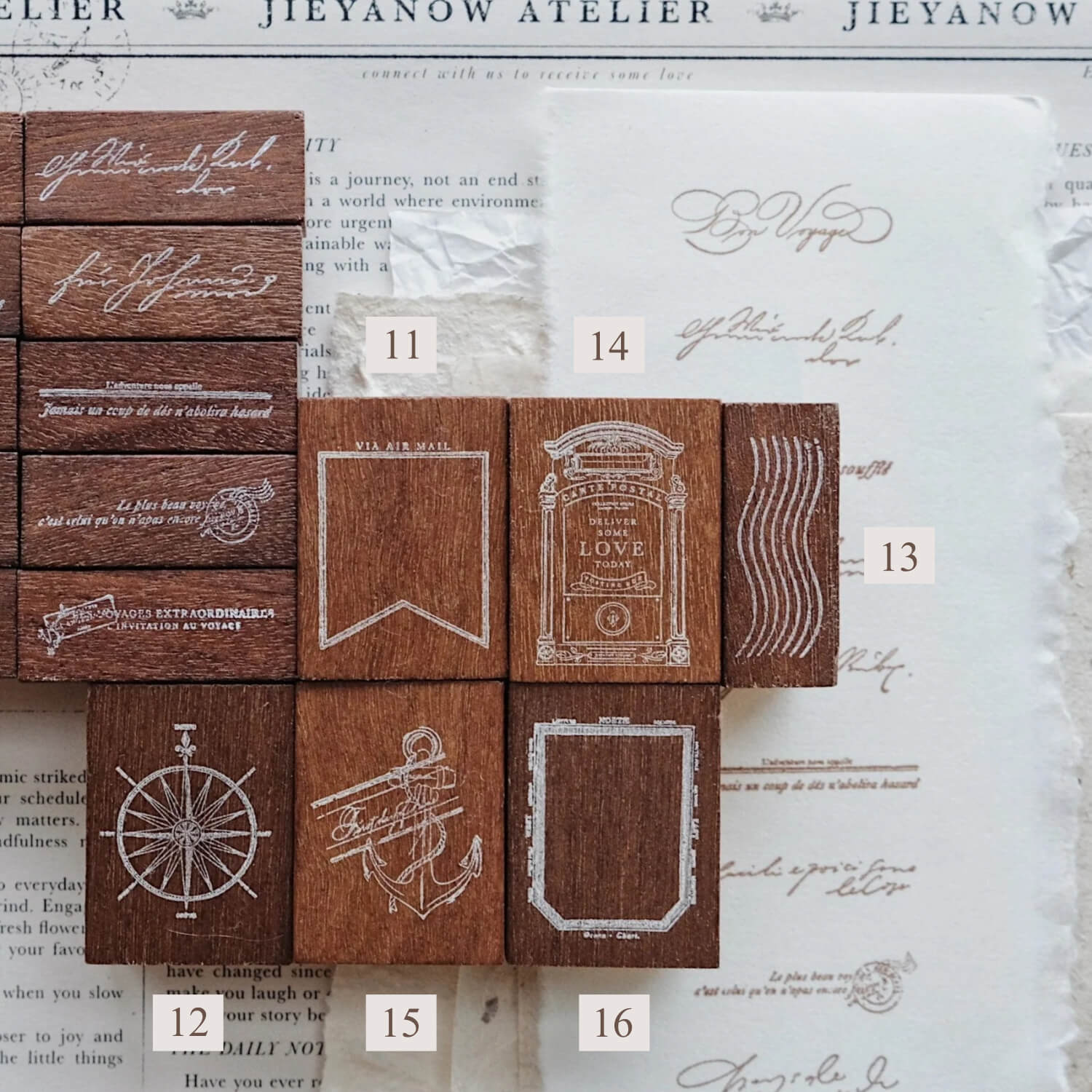 Jieyanow Atelier Bon Voyage! Rubber Stamp Collection