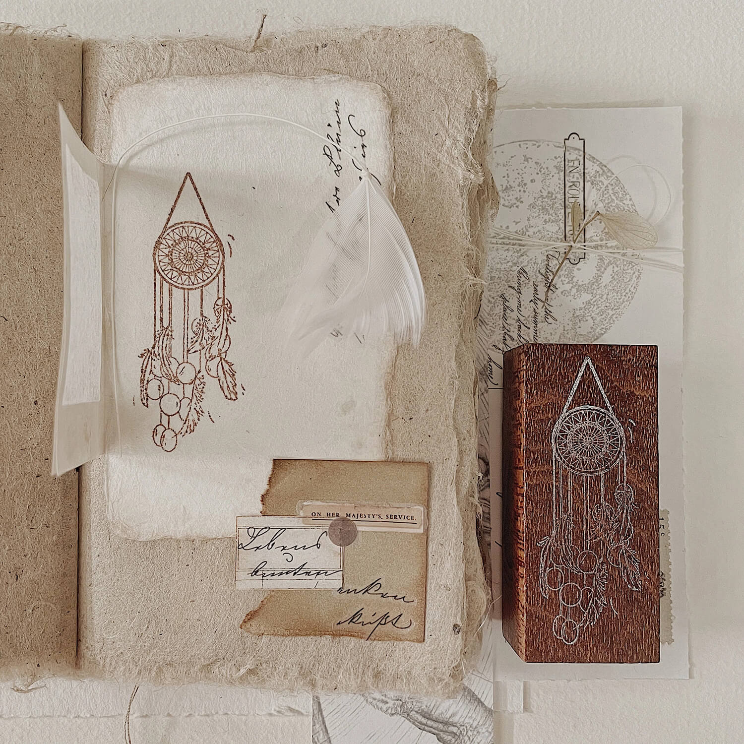 Jieyanow Atelier Dream Catcher Rubber Stamp