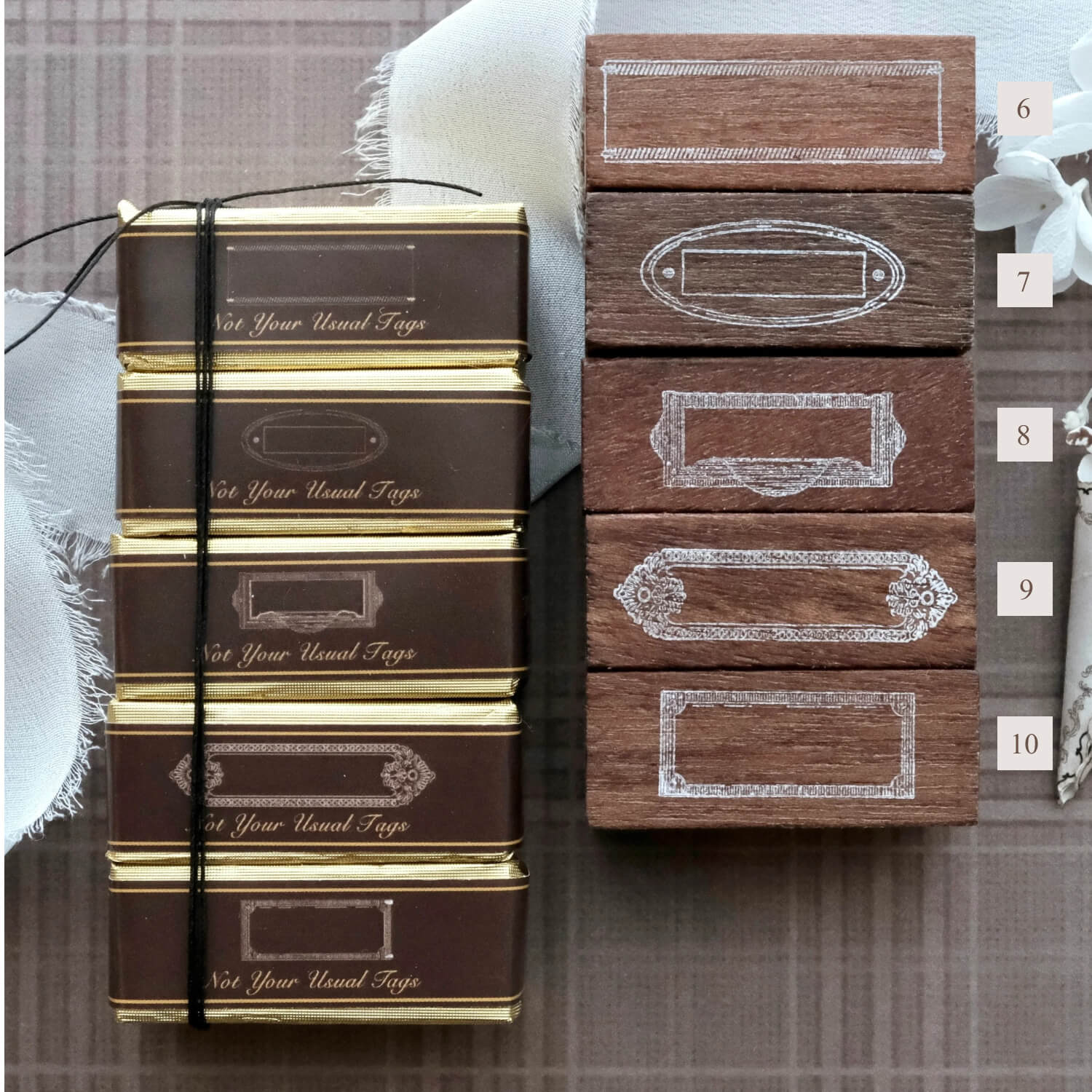 Jieyanow Atelier Not Your Usual Tags II Rubber Stamp Series