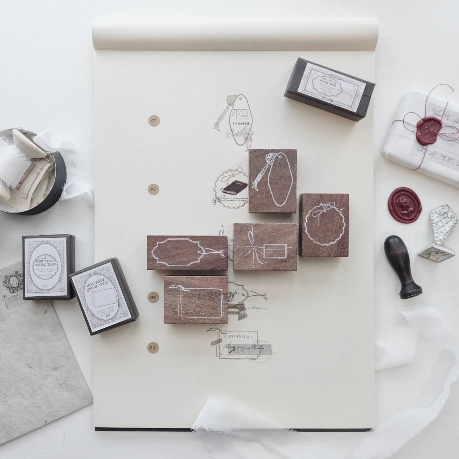 Jieyanow Atelier Not Your Usual Tags Rubber Stamp Series