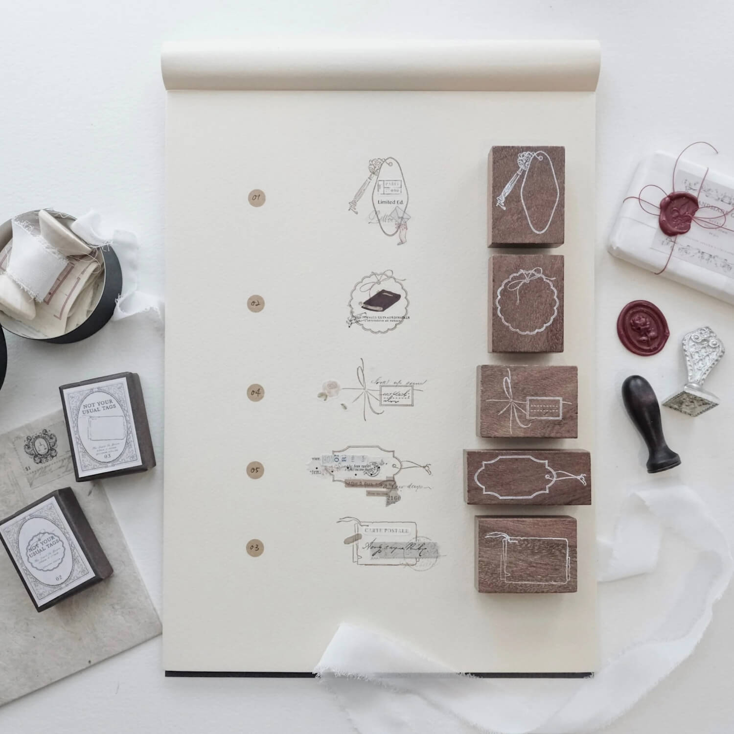 Jieyanow Atelier Not Your Usual Tags Rubber Stamp Series