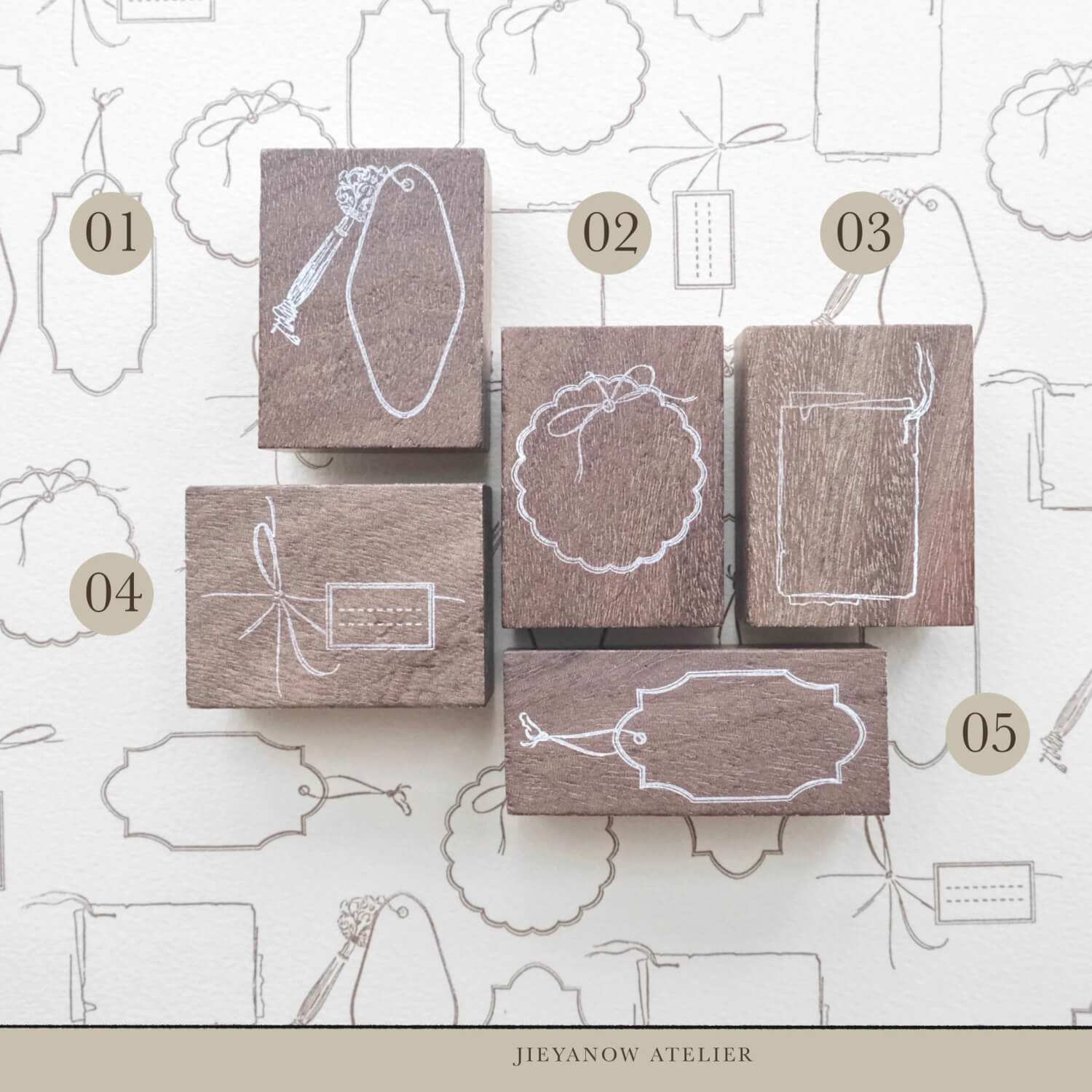 Jieyanow Atelier Not Your Usual Tags Rubber Stamp Series