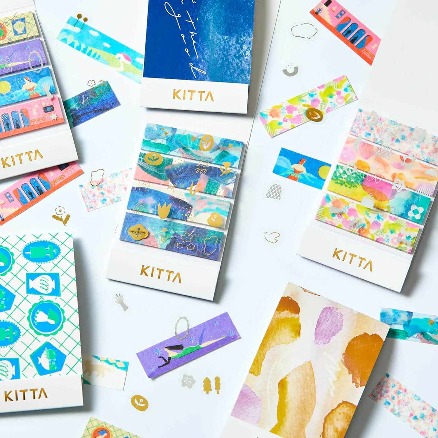 KITTA Collage Washi Tape – Message (Gold Foil)