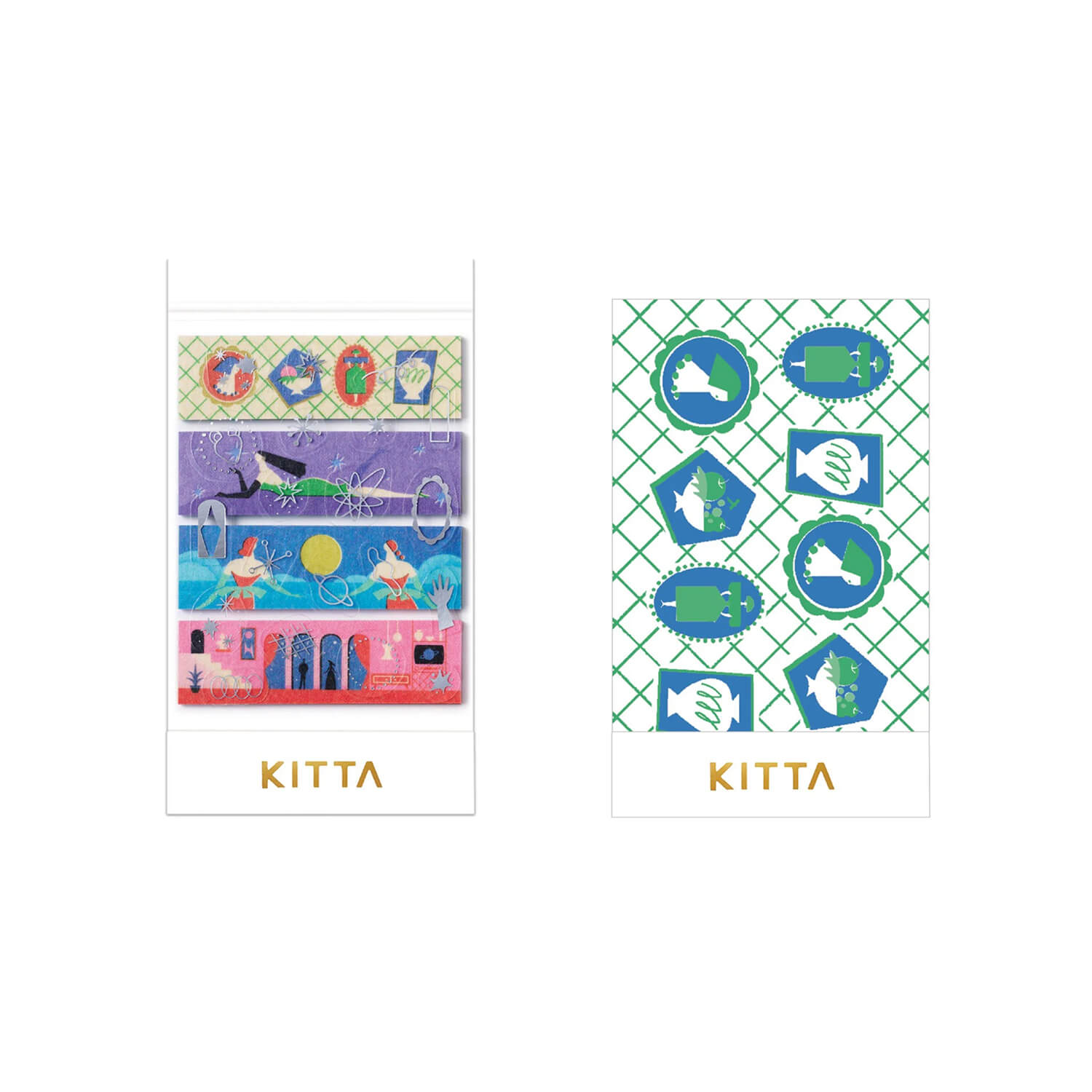 KITTA Collage Washi Tape – Wakusei (Silver Foil)