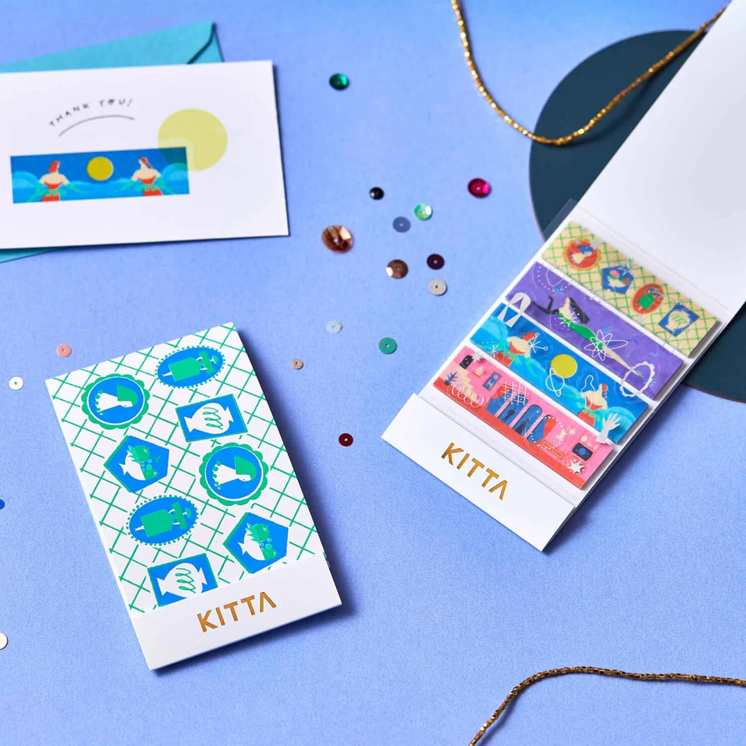 KITTA Collage Washi Tape – Wakusei (Silver Foil)