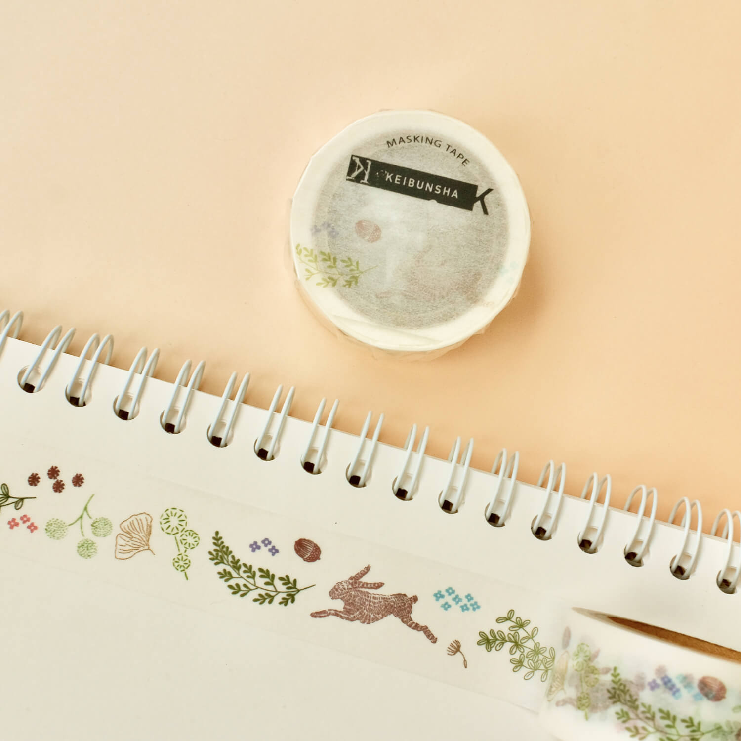 Keibunsha Washi Tape – Rabbit & Nature