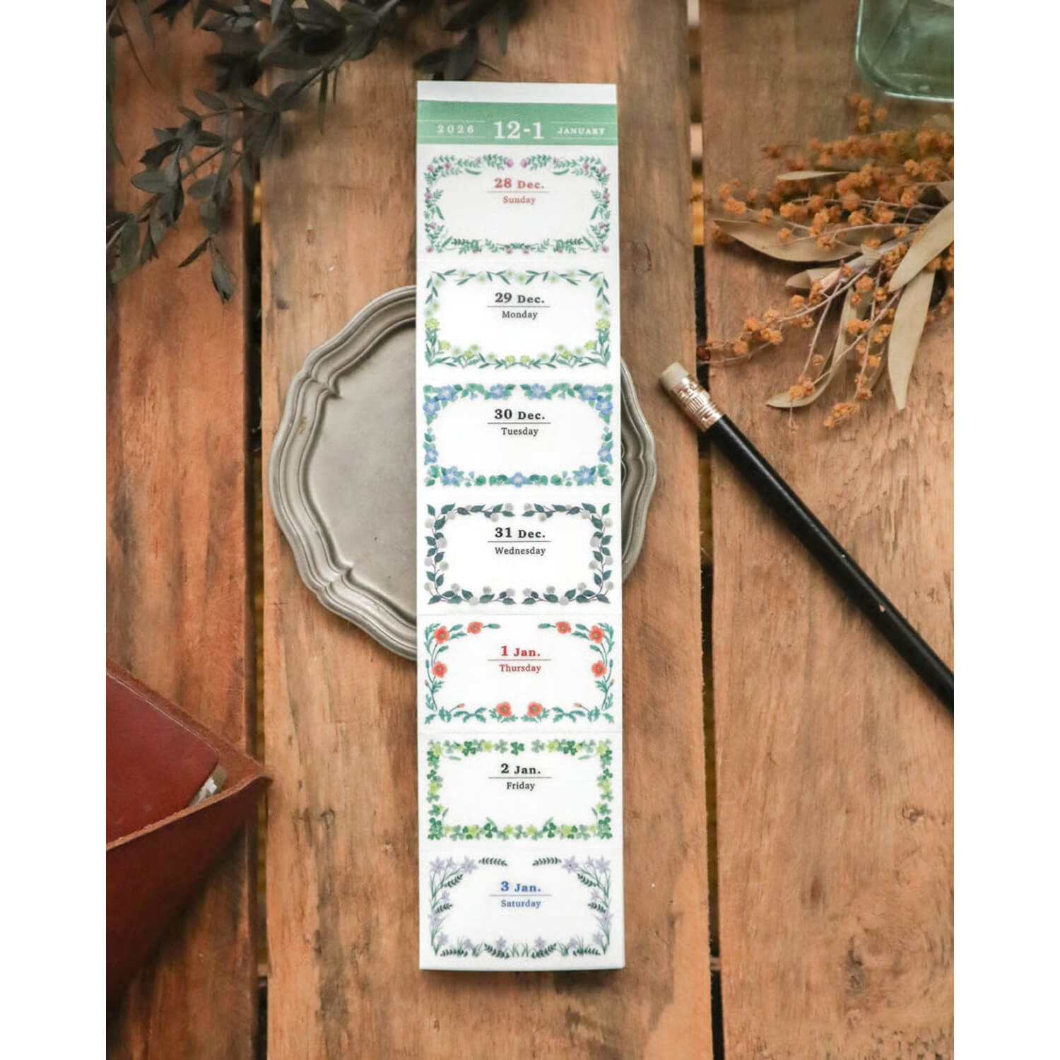 Keibunsha 2026 Daily Calendar Sticker