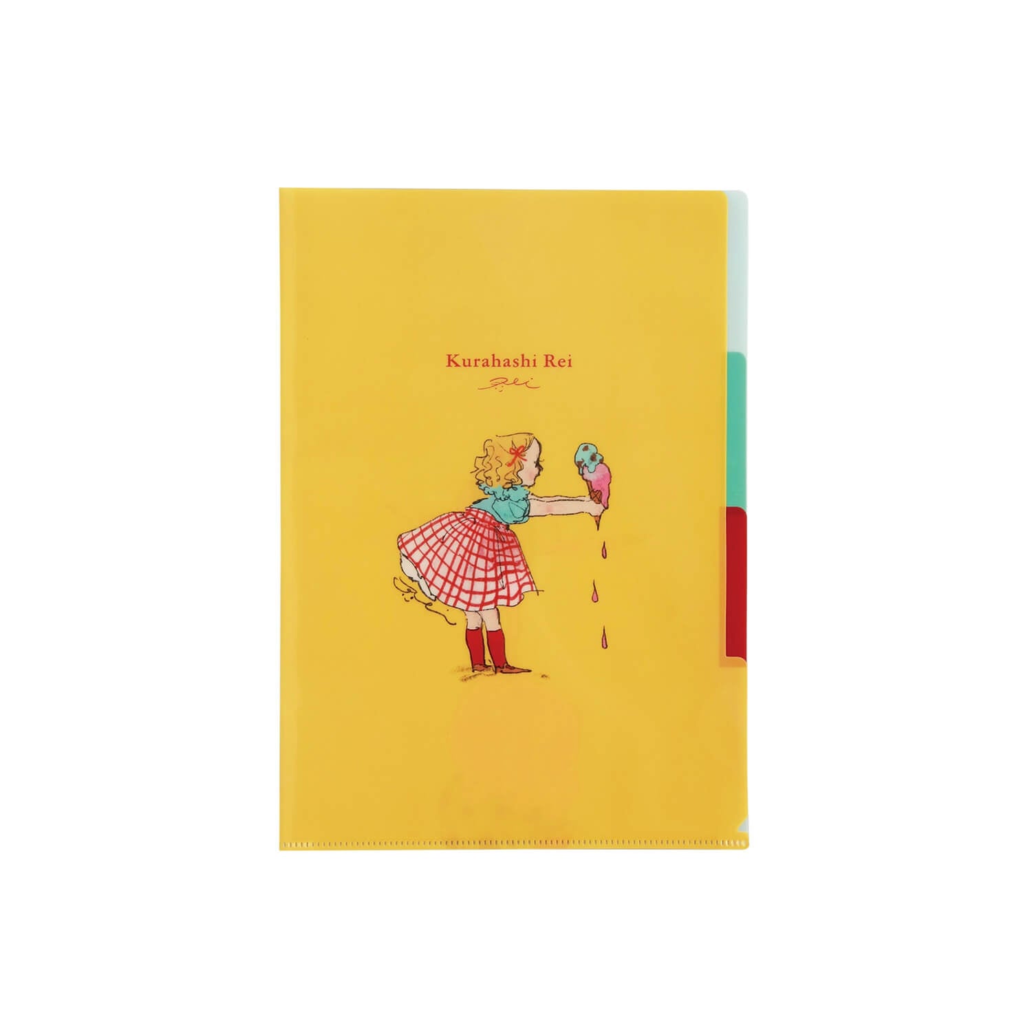 Kurahashi Rei 3-Pocket A4 Clear File – Ice Cream
