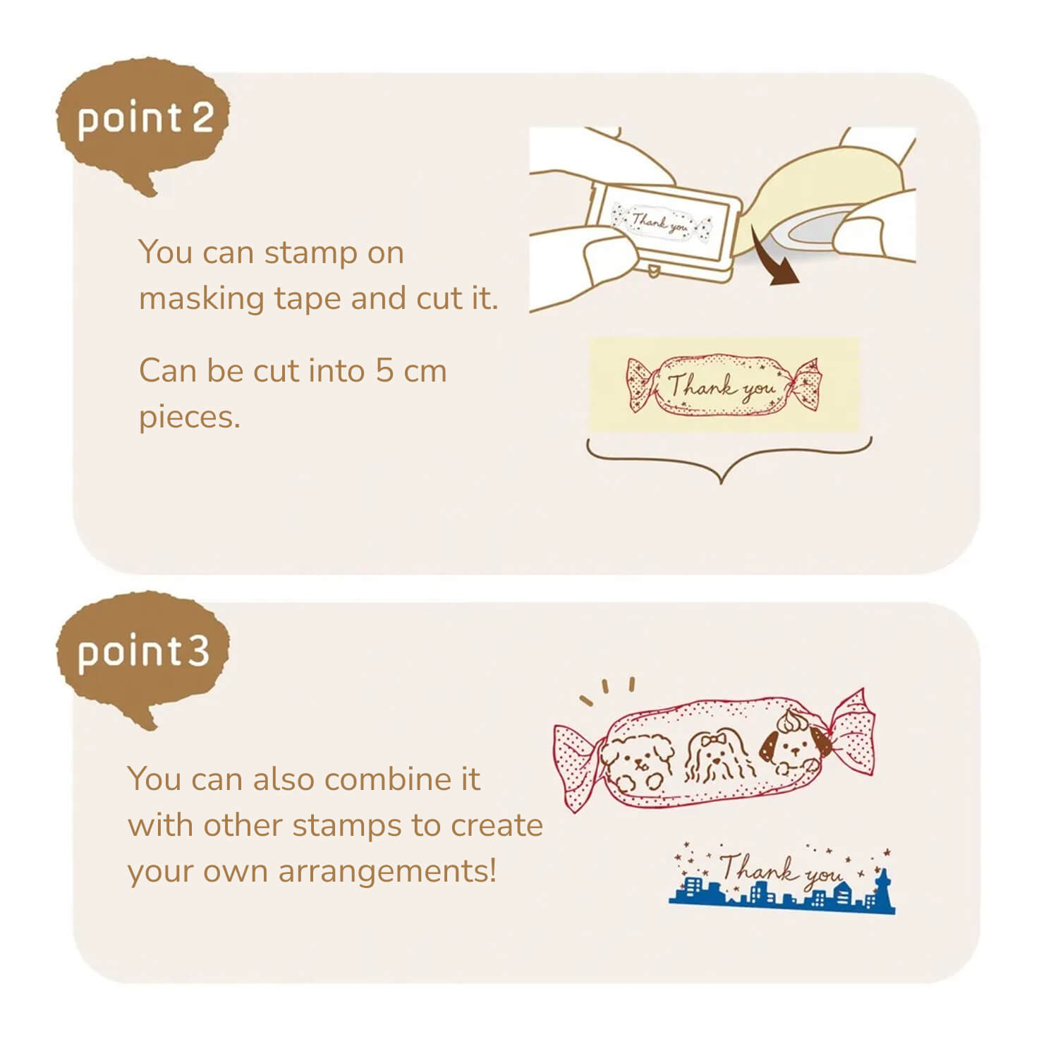Kutsuwa Hancoco Deco Stamp - Peek-a-Boo Dog