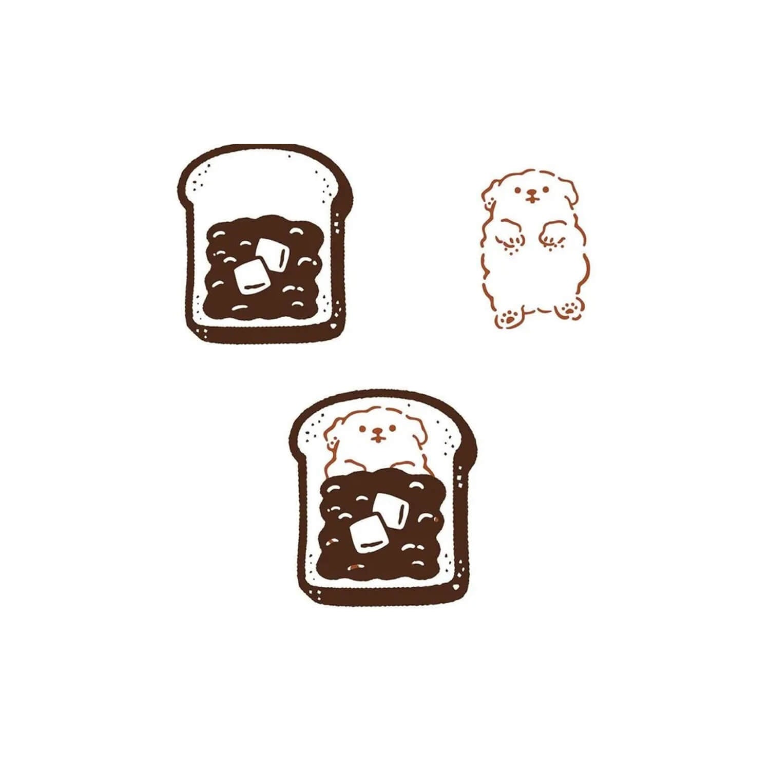 Kutsuwa Hancoco Slide Stamp - Bread Nap Dog