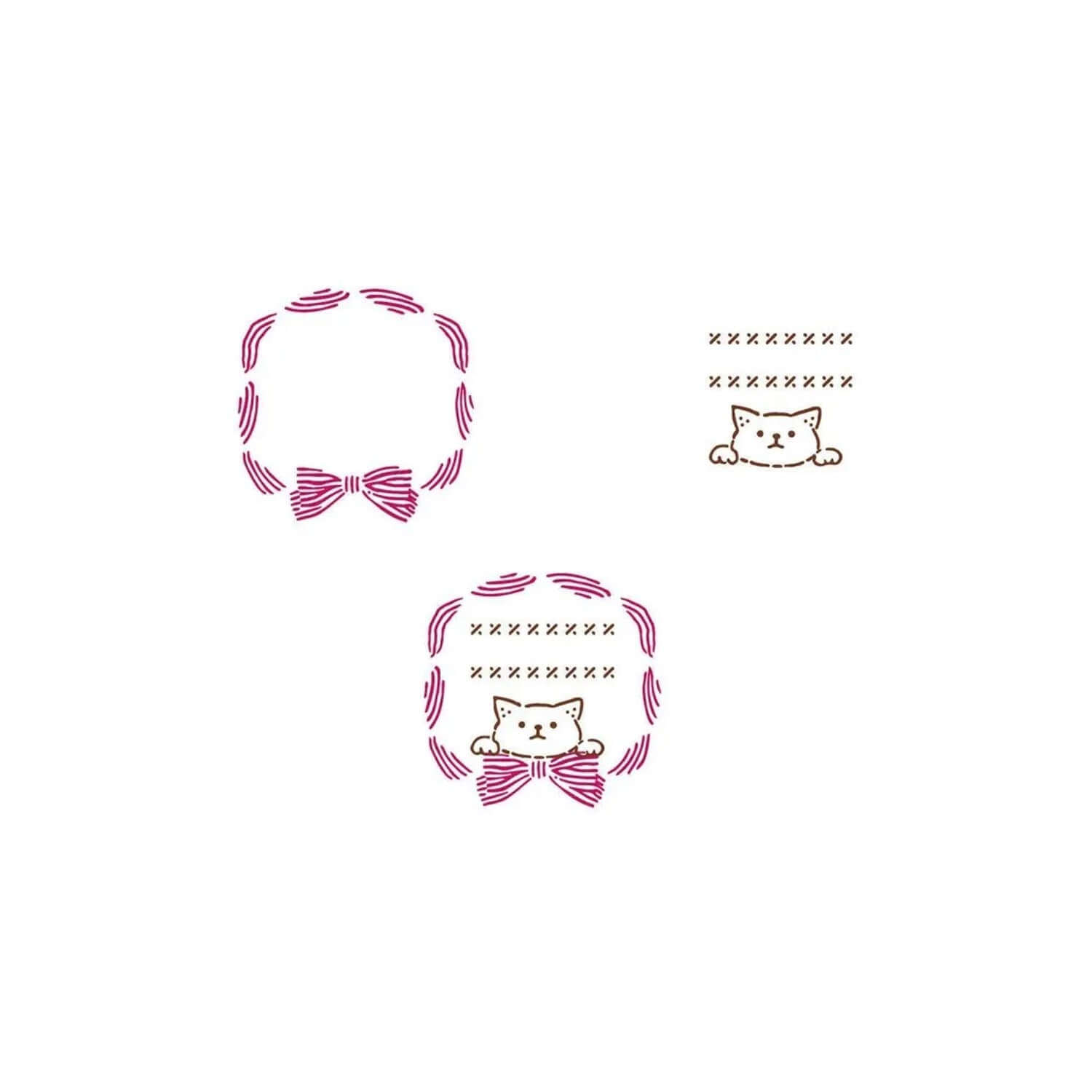 Kutsuwa Hancoco Slide Stamp - Cat Ribbon