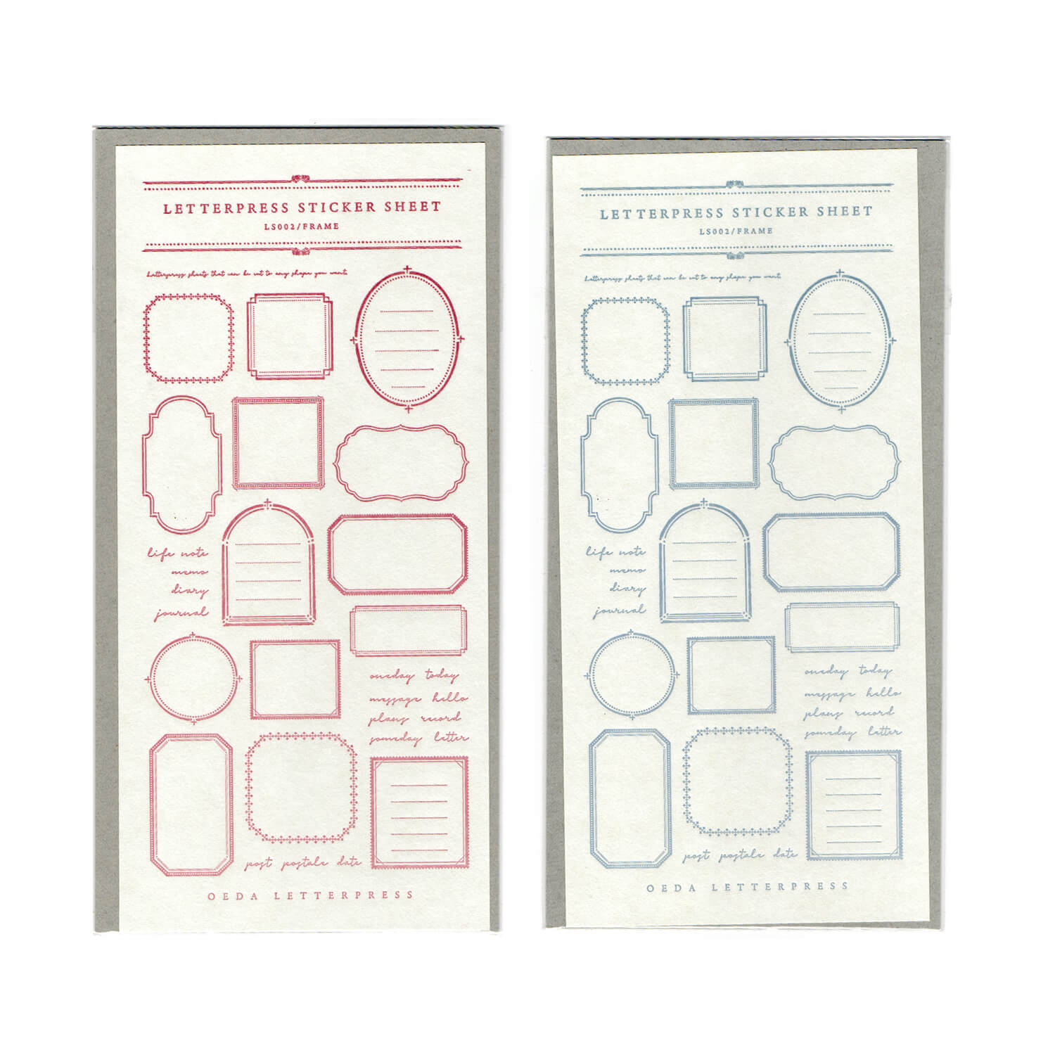 (Limited Edition) Oeda Letterpress Frame Pattern Sticker Sheet