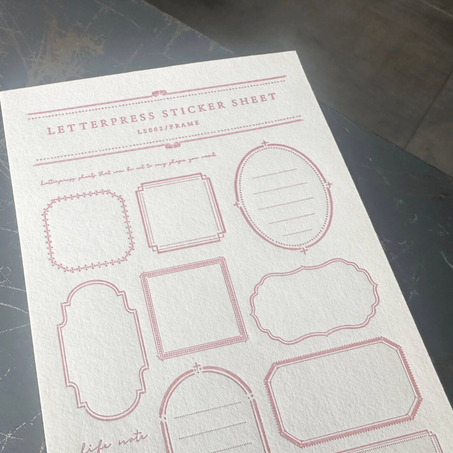 (Limited Edition) Oeda Letterpress Frame Pattern Sticker Sheet