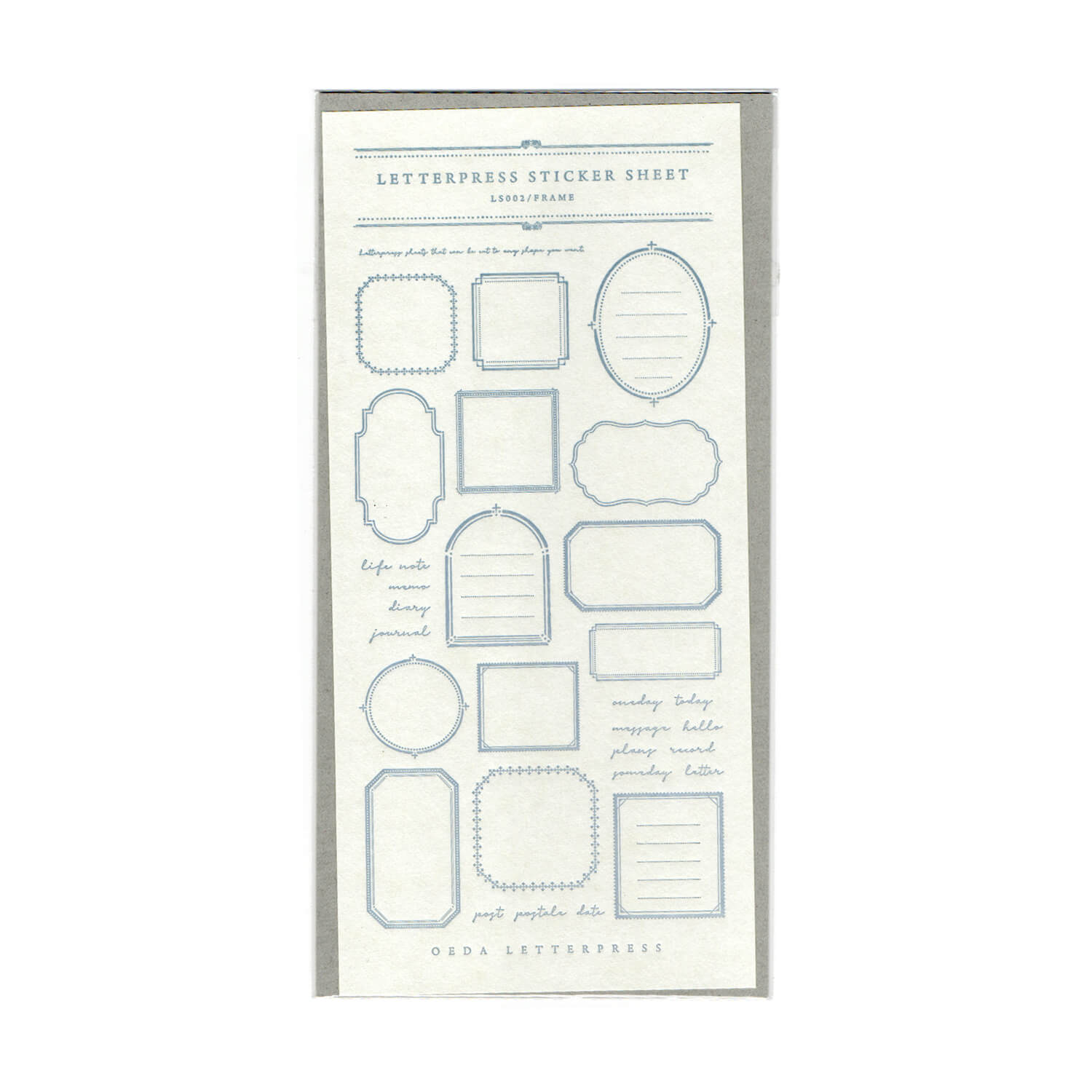 (Limited Edition) Oeda Letterpress Frame Pattern Sticker Sheet