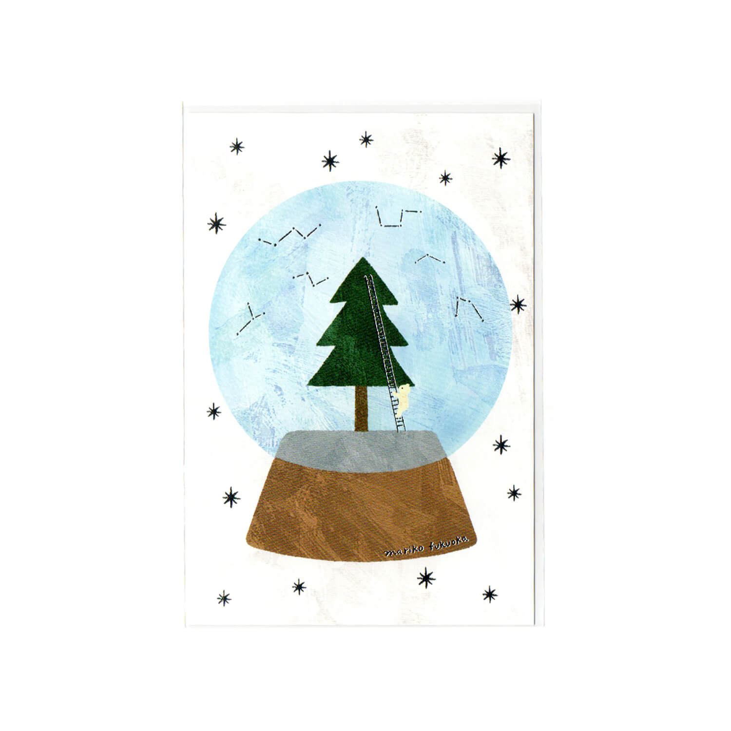 Mariko Fukuoka Foil Postcard – Snow Globe