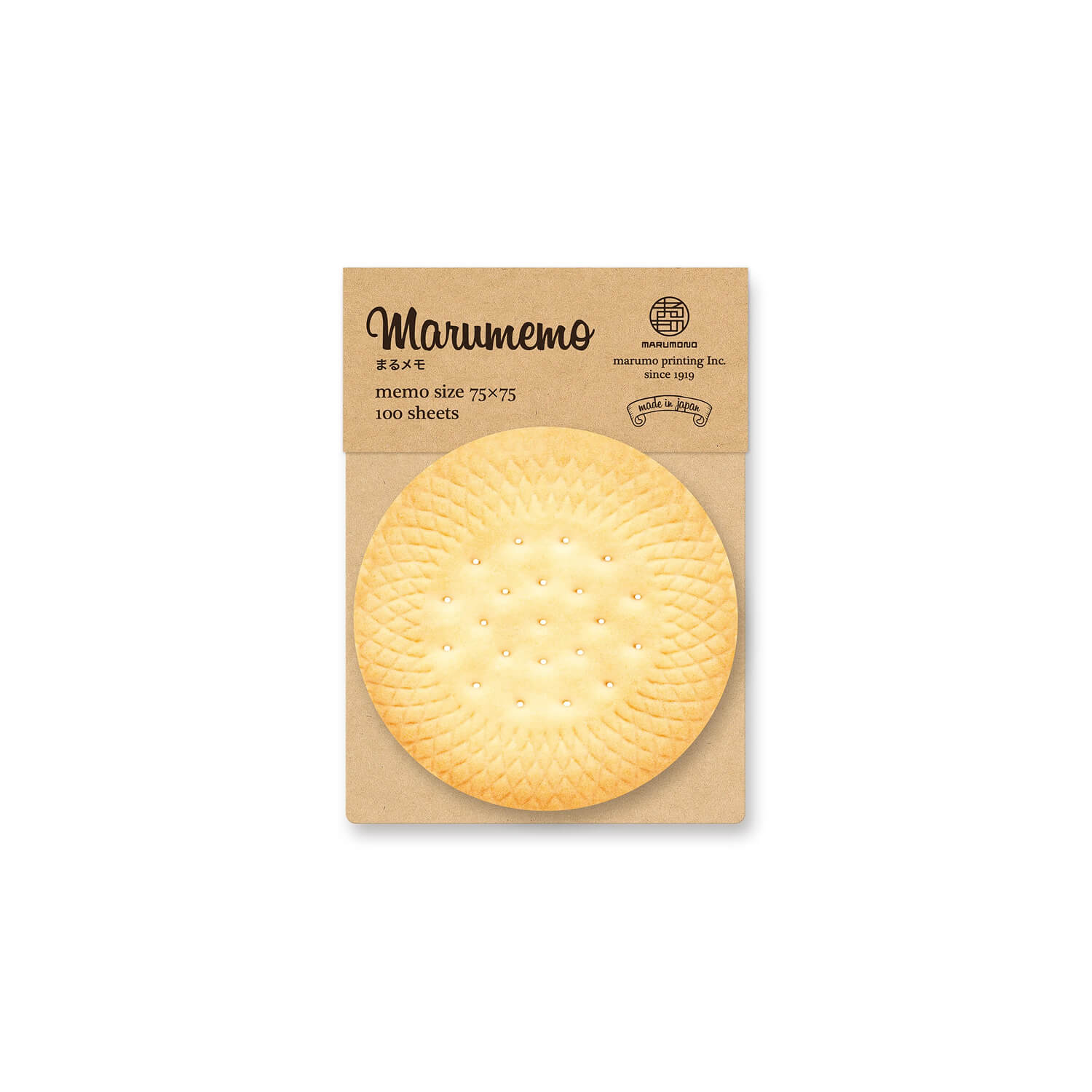 Marumo Printing Circle Memo Pad – Biscuit