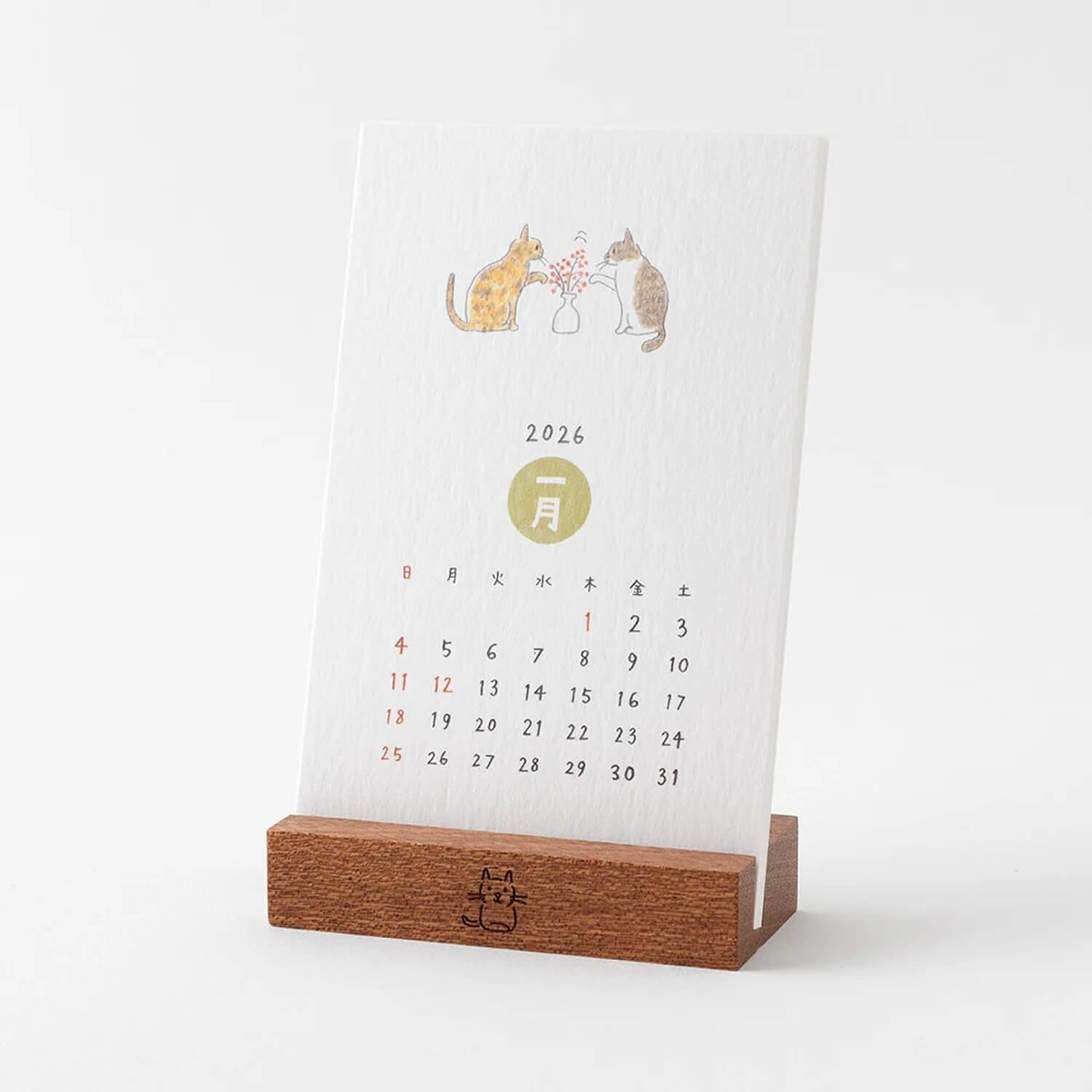 Midori 2026 Desk Calendar - Cats