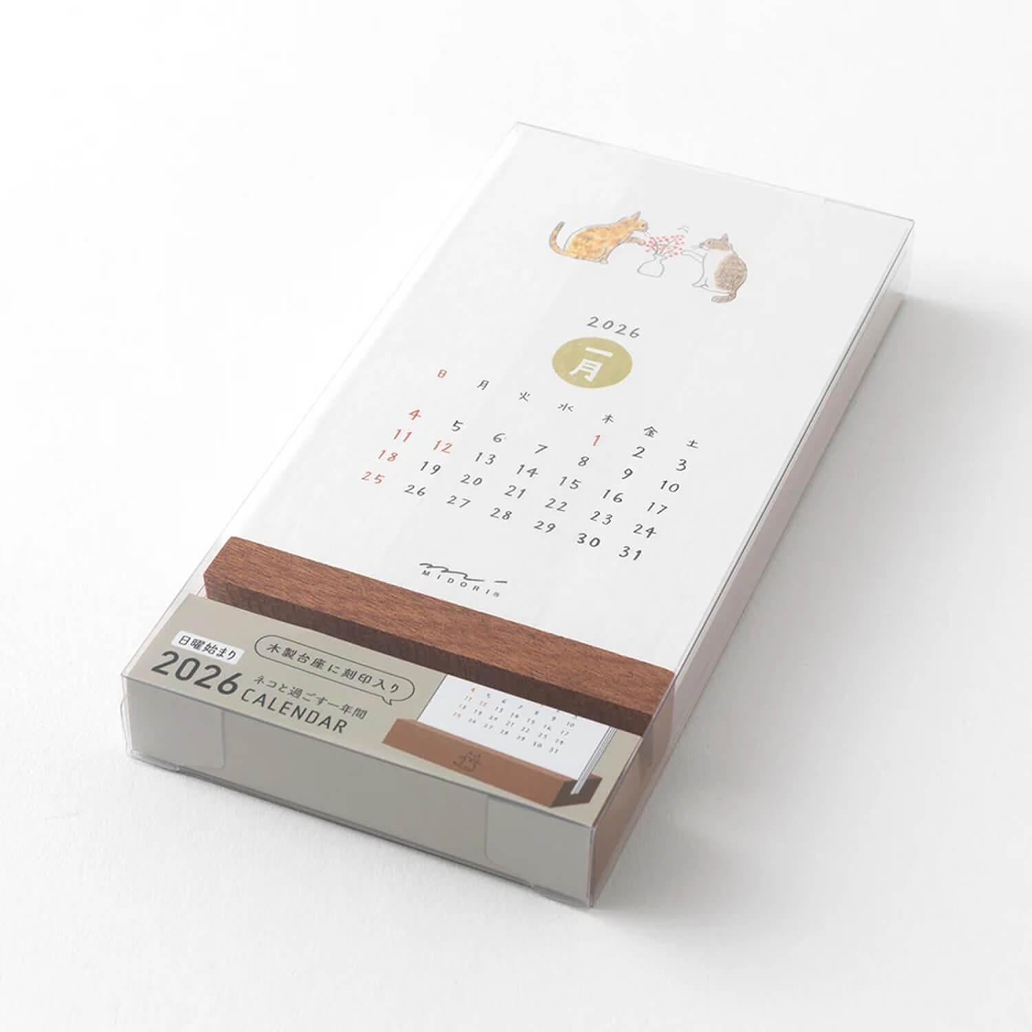 Midori 2026 Desk Calendar - Cats