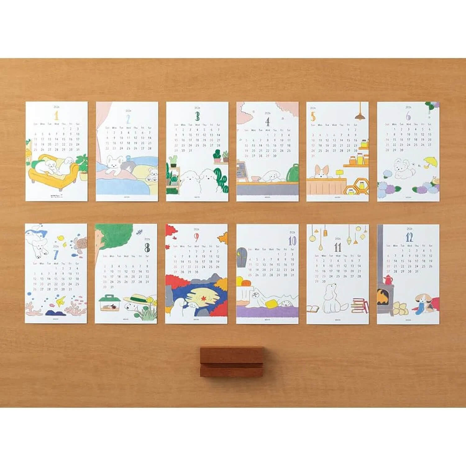 Midori 2026 Desk Calendar - Dogs