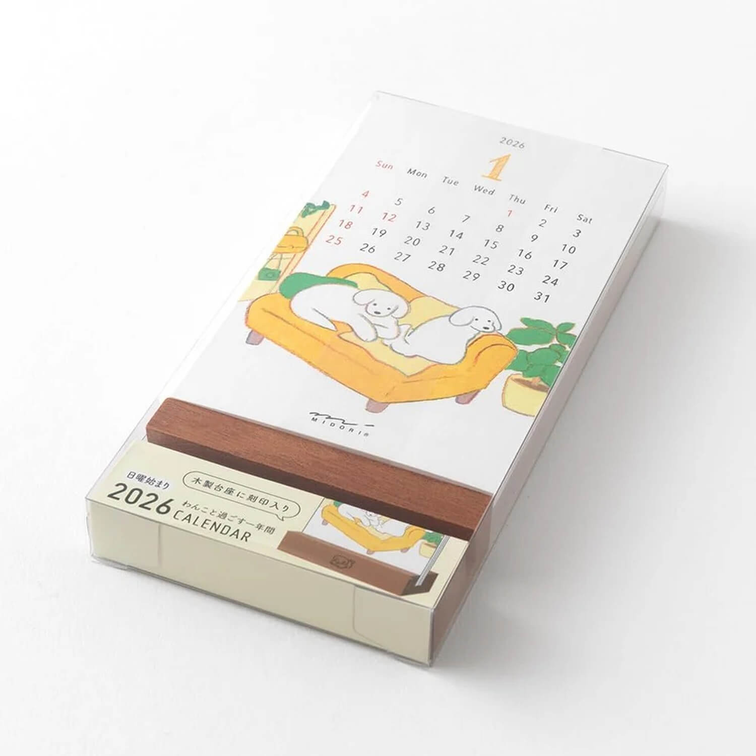 Midori 2026 Desk Calendar - Dogs