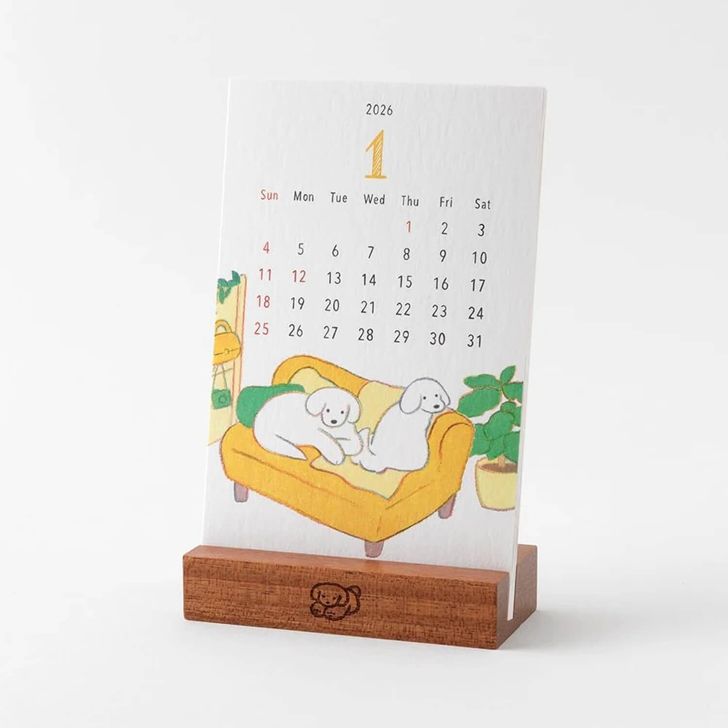 Midori 2026 Desk Calendar - Dogs
