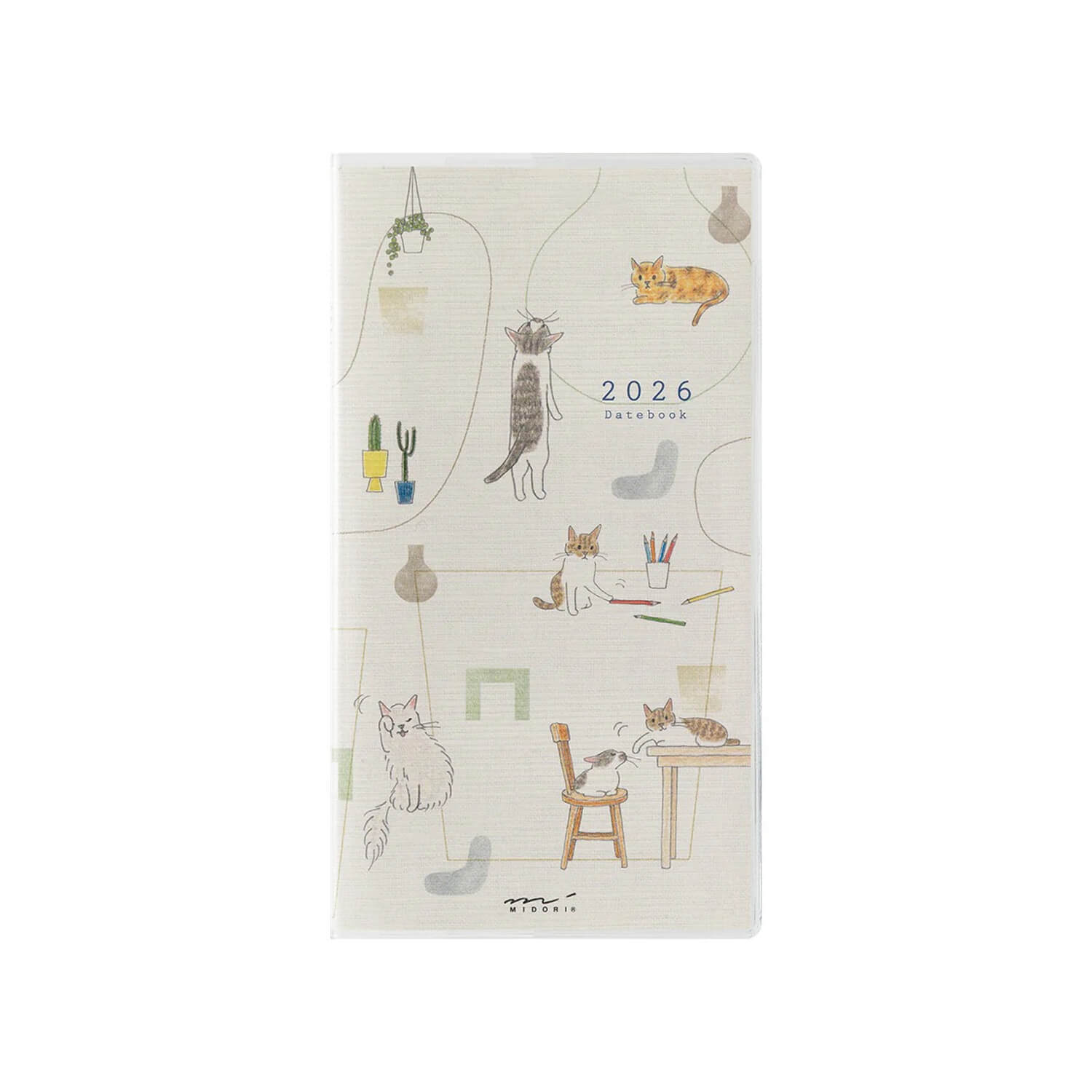 Midori 2026 Pocket Diary B6 Slim - Cats