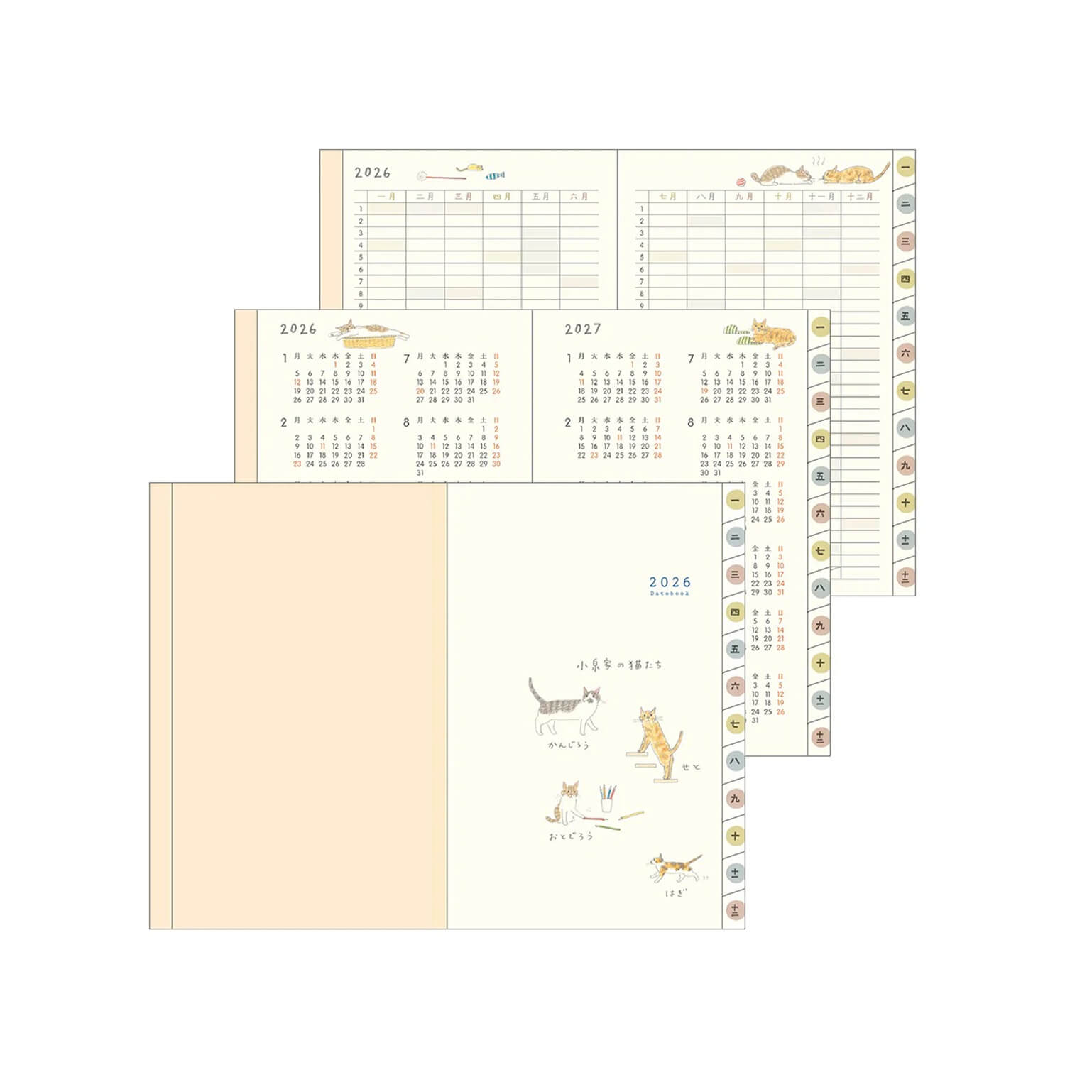 Midori 2026 Pocket Diary B7 Mini - Cats