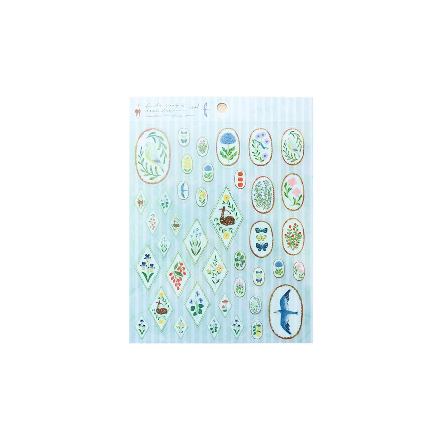 Midori Asano Clear Sticker – Birds Song & Deer Dream