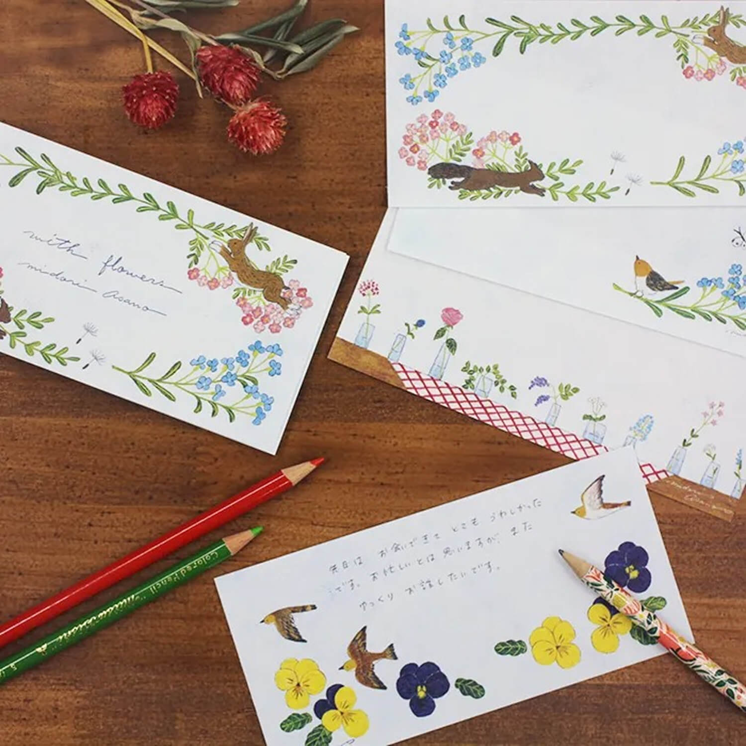 Midori Asano Letter Pad – With Flowers