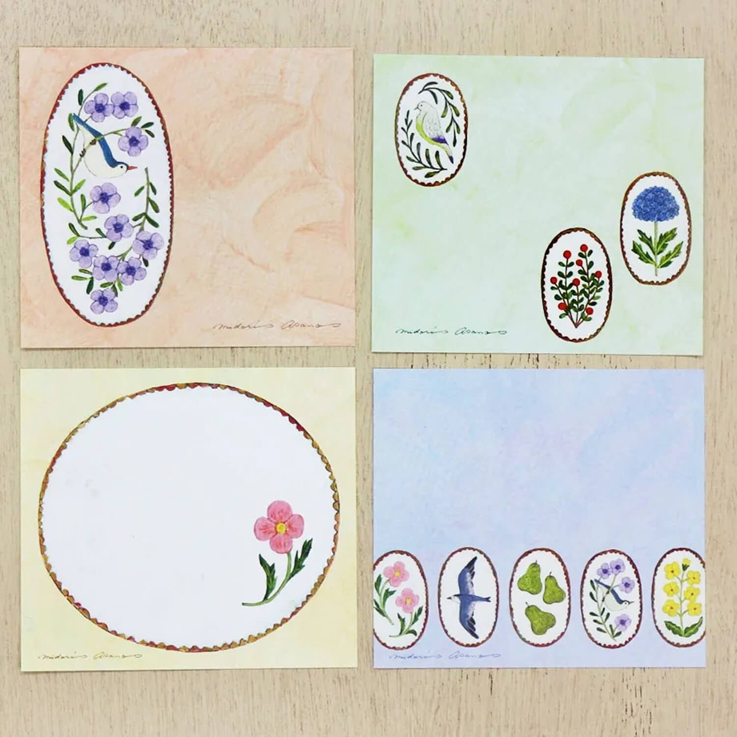 Midori Asano Memo Block – Birds Song