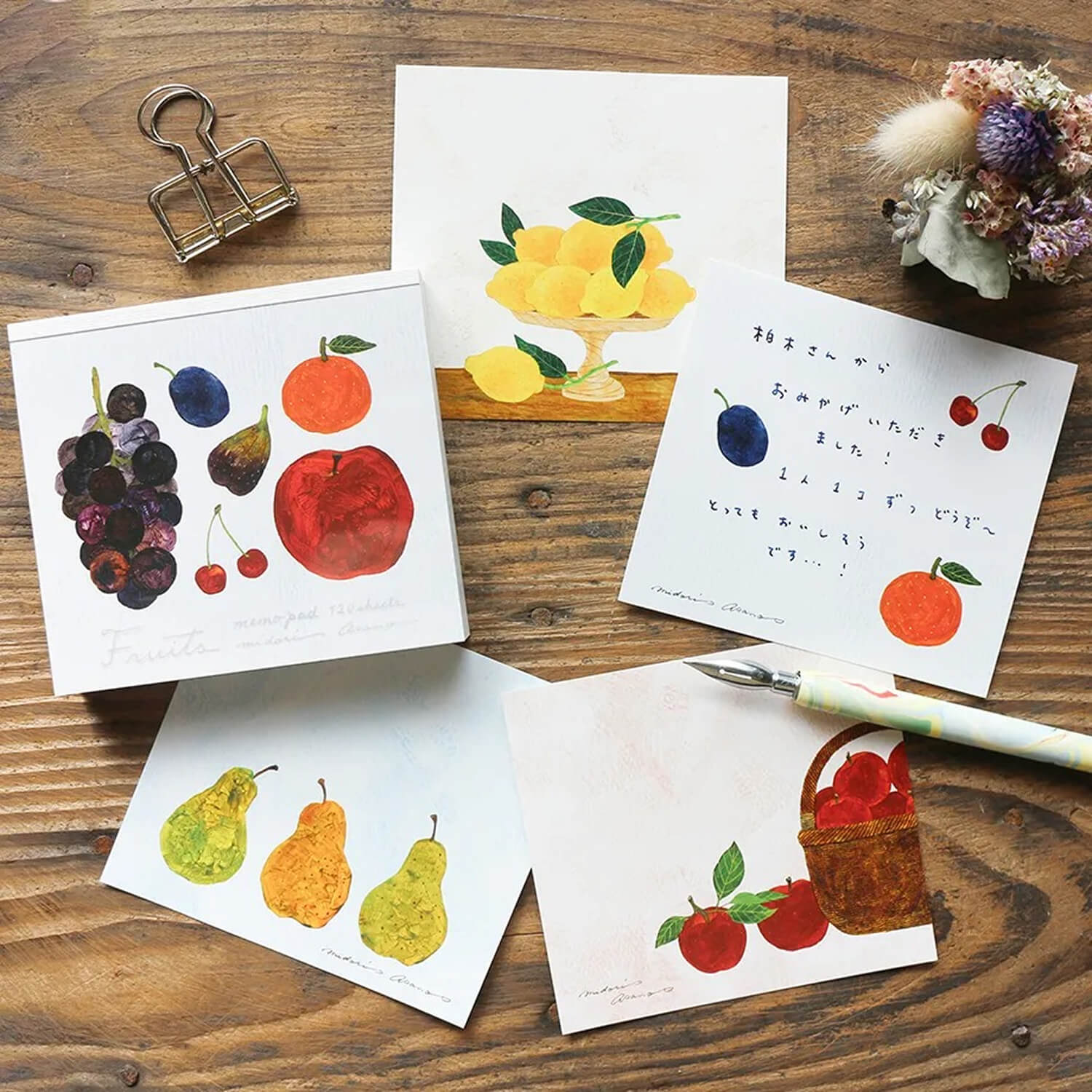 Midori Asano Memo Block – Fruits