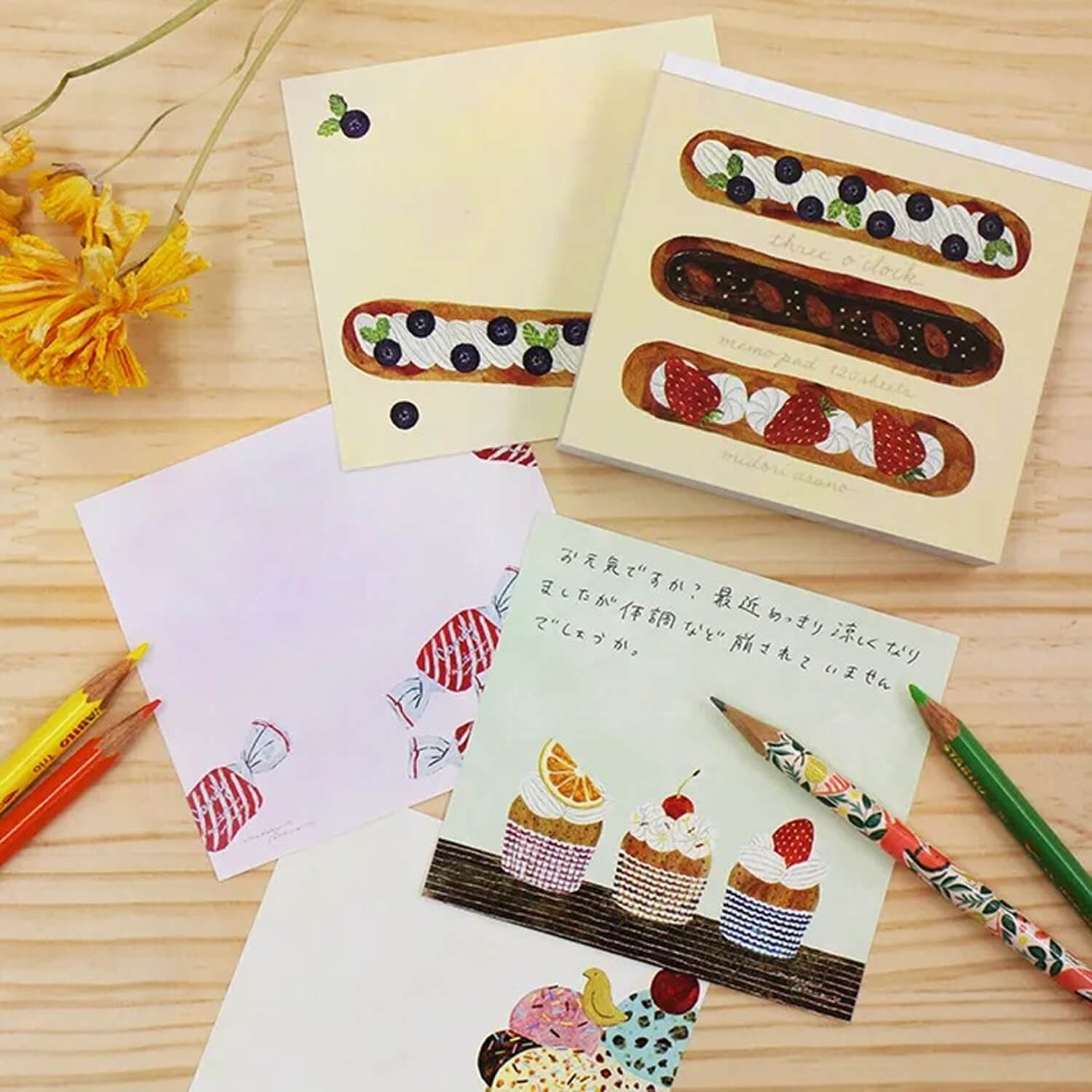 Midori Asano Memo Block – Three O’Clock