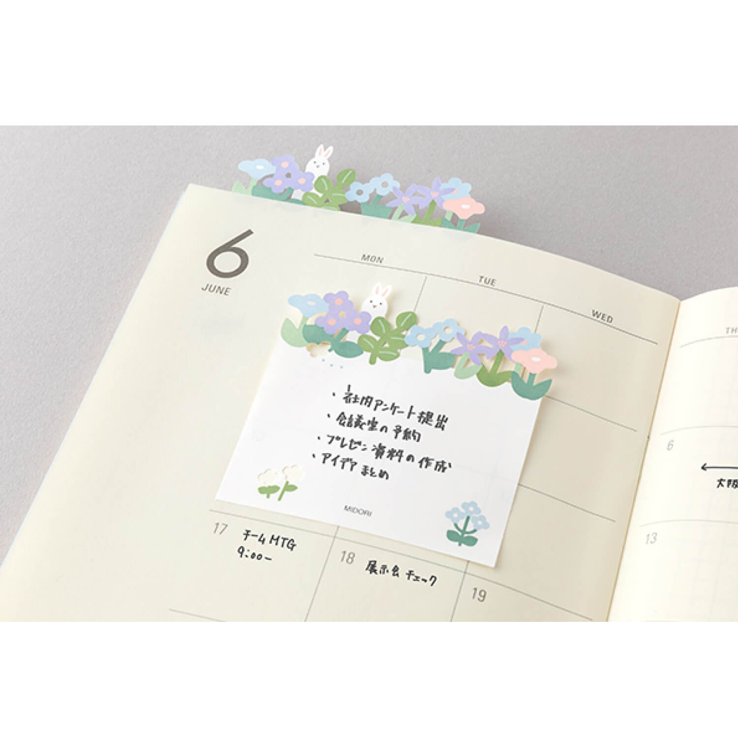 Midori Die-Cut Sticky Notes – Garden