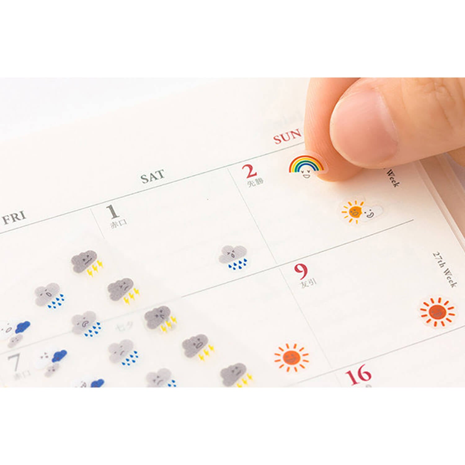 Midori Planner Stickers – Weather with Mood (1 Sheet)