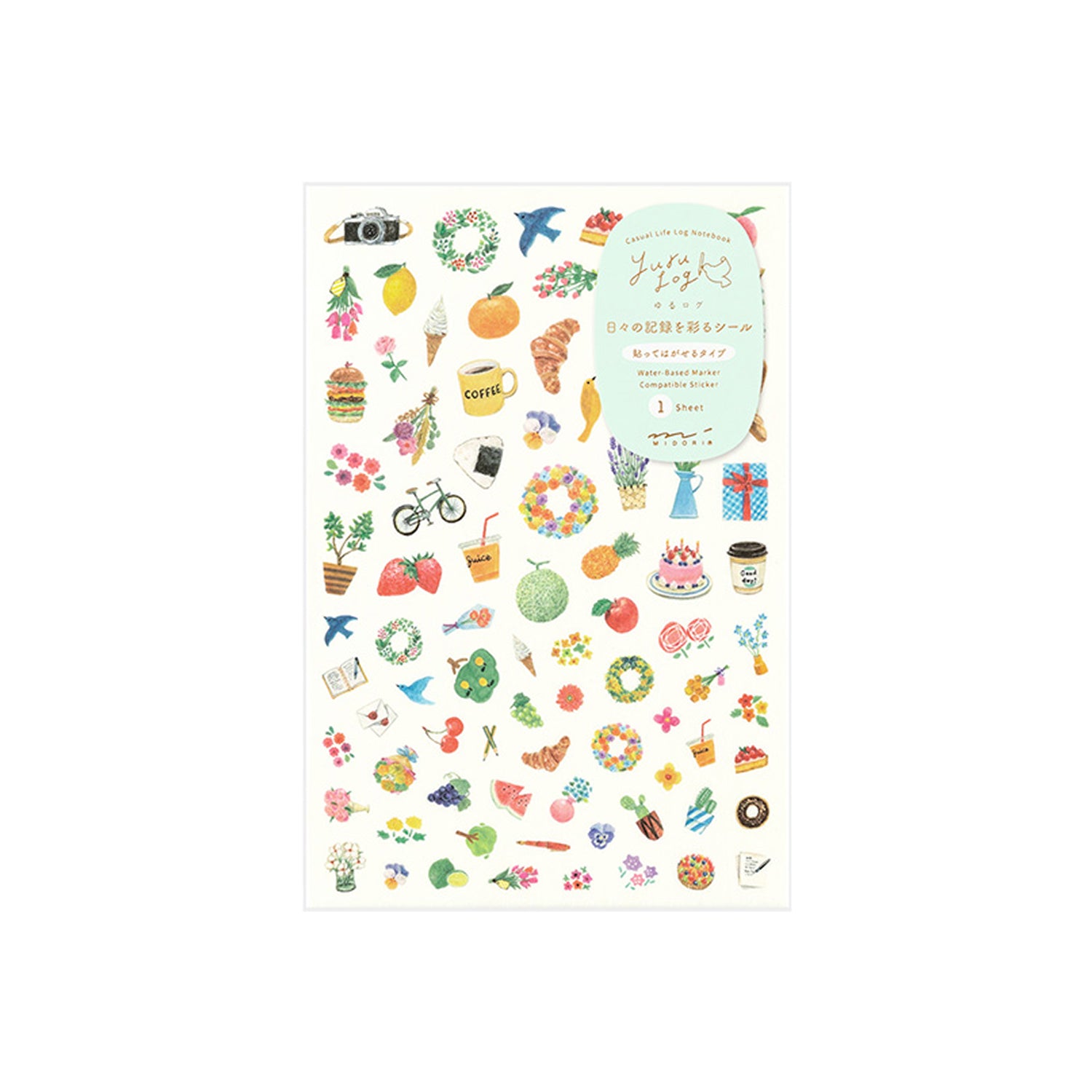 Midori Yurulog Transfer Stickers- 1 sheet