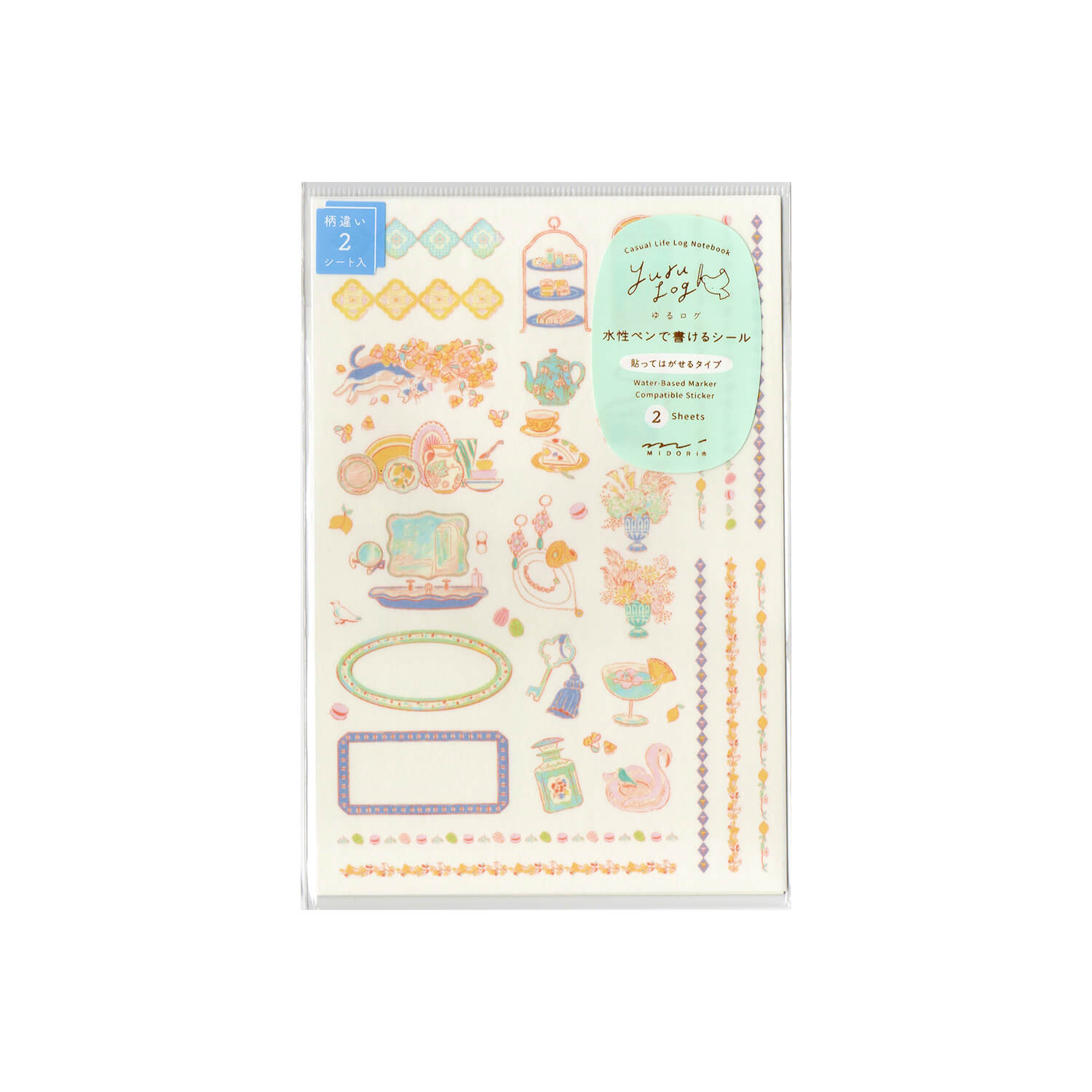 Midori Yurulog Transfer Stickers - 2 sheets - Journey and Hotel