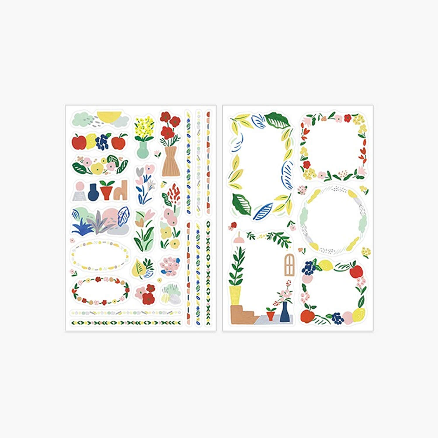 Midori Yurulog Transfer Stickers - 2 sheets - Motif Textile