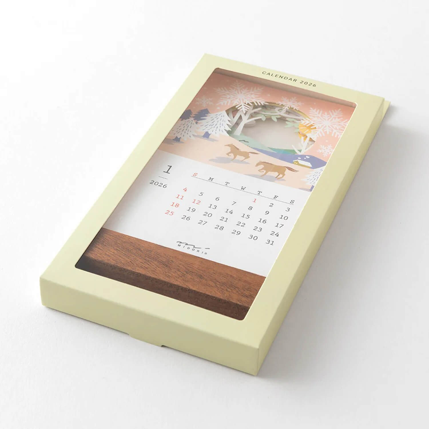 Midori “Peek-at-the-Seasons” 2026 Desk Calendar – Landscapes