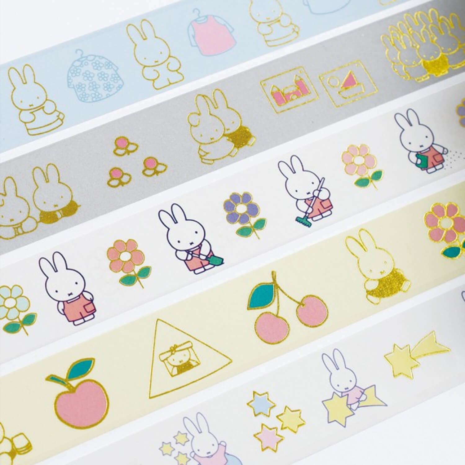 Miffy Gold Foil Masking Tape - Clothes