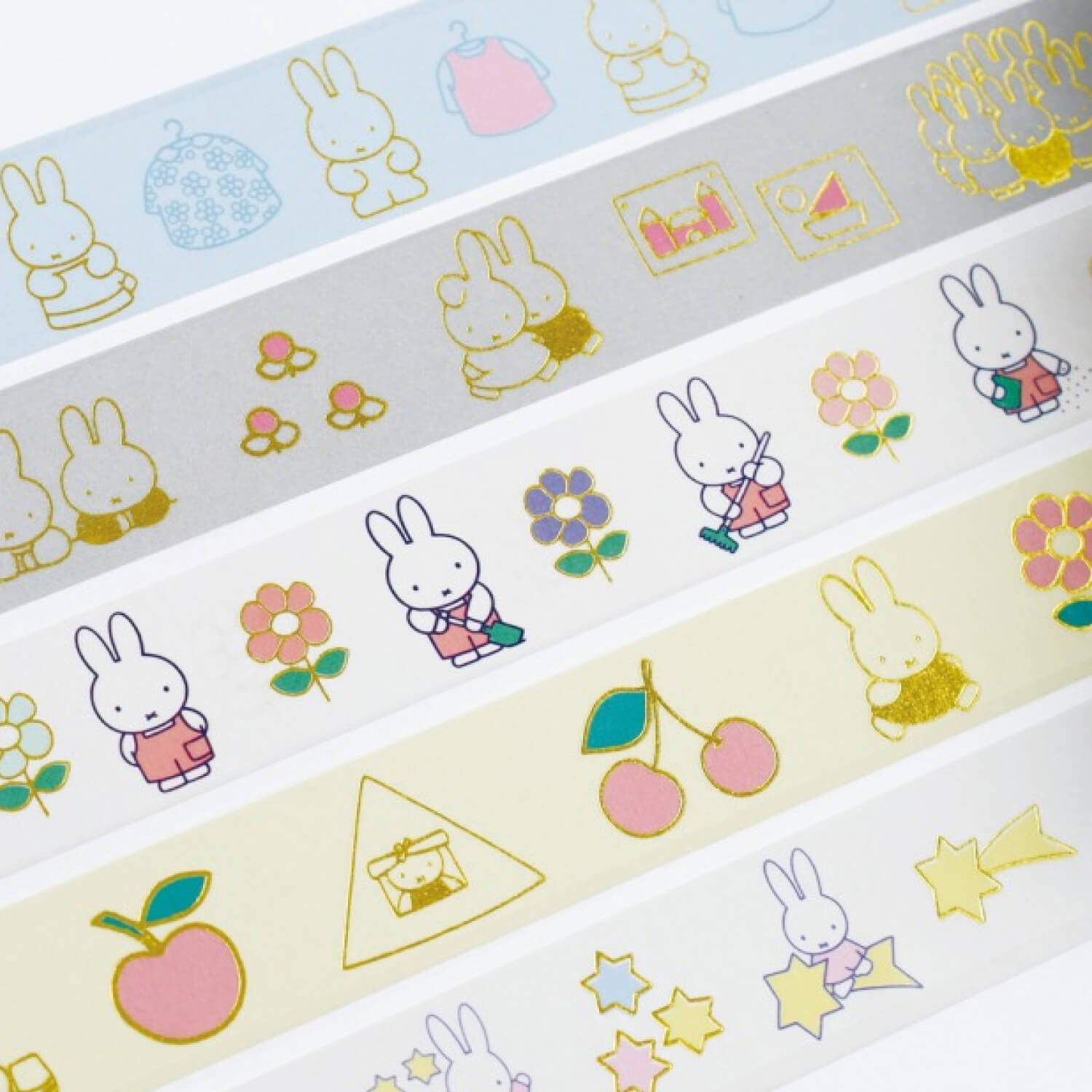 Miffy Gold Foil Masking Tape - Picnic